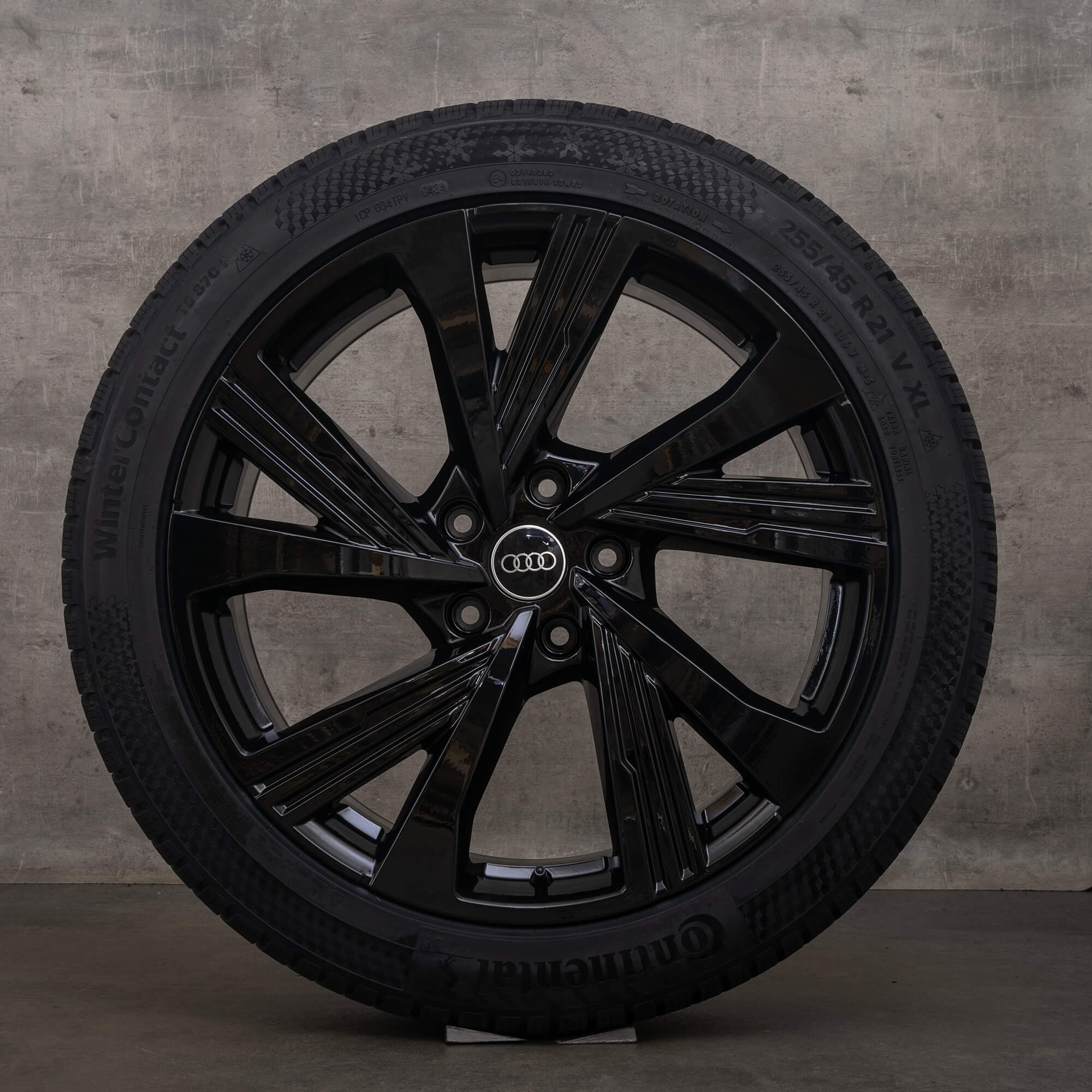 Jantes originais Audi Q6 SQ6 e tron jantes de inverno GF 21 polegadas 85H601025K 85H601025L preto alto brilho