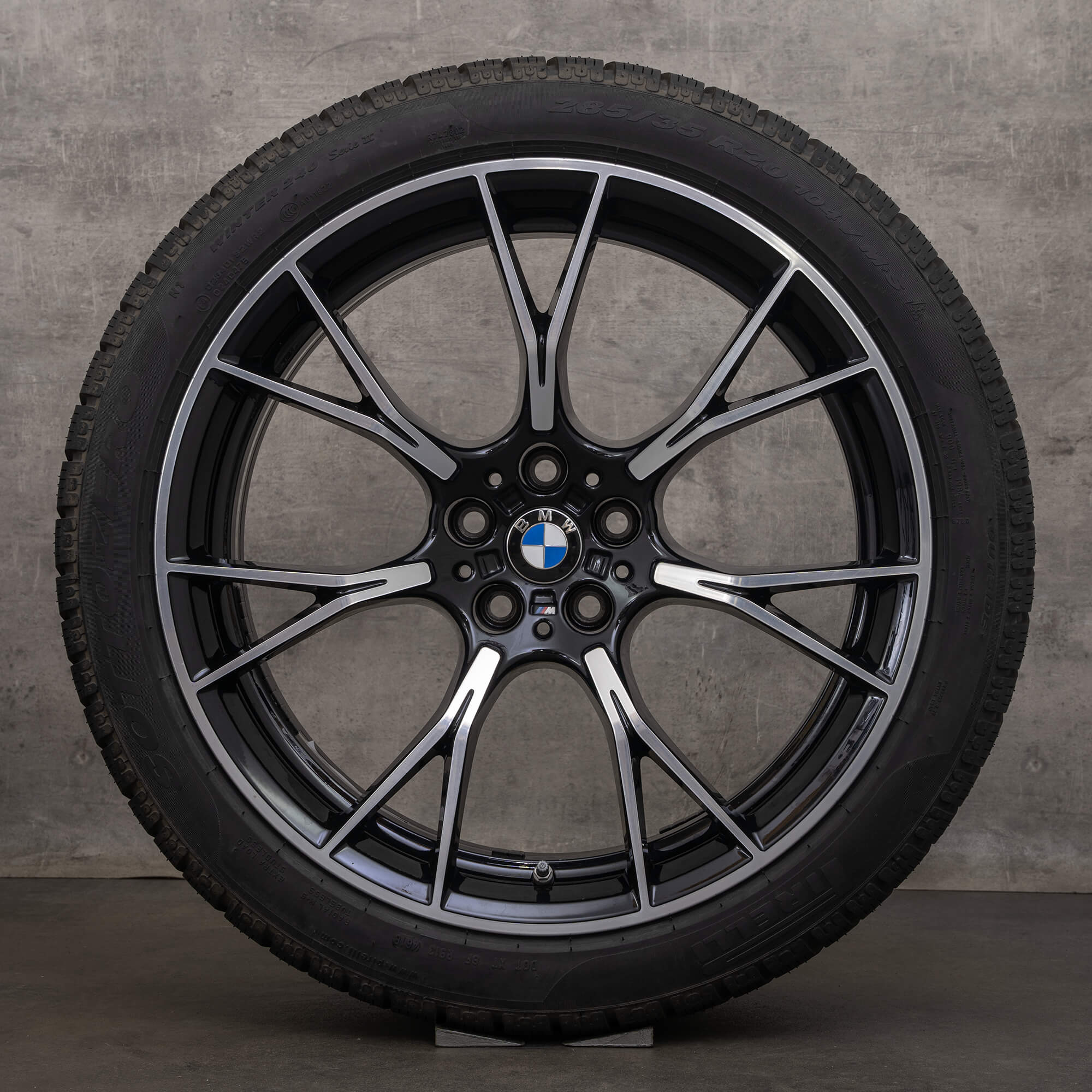 Originální zimni alu kola BMW M5 20 palcové ráfky F90 styl 789 M 8073849 8073850 černý vysoký lesk