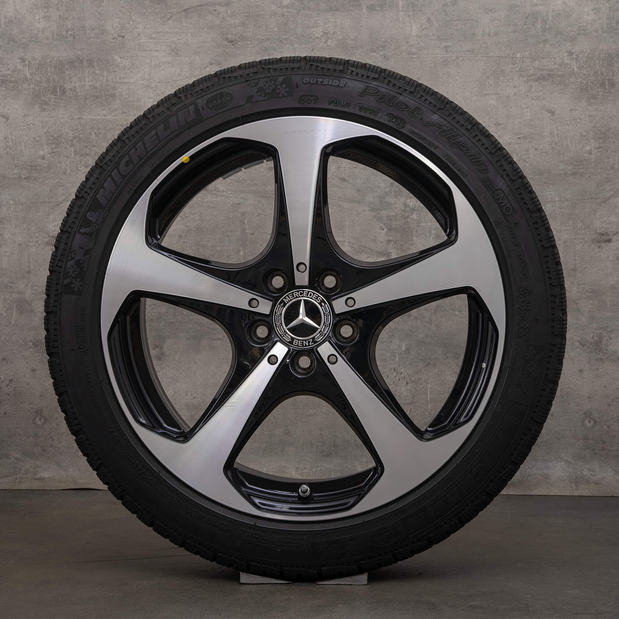 Jante originale Mercedes Benz C-Class iarna 18 inch W205 S205 A205 C205 jante anvelope A2054014600 A2054014700 negru