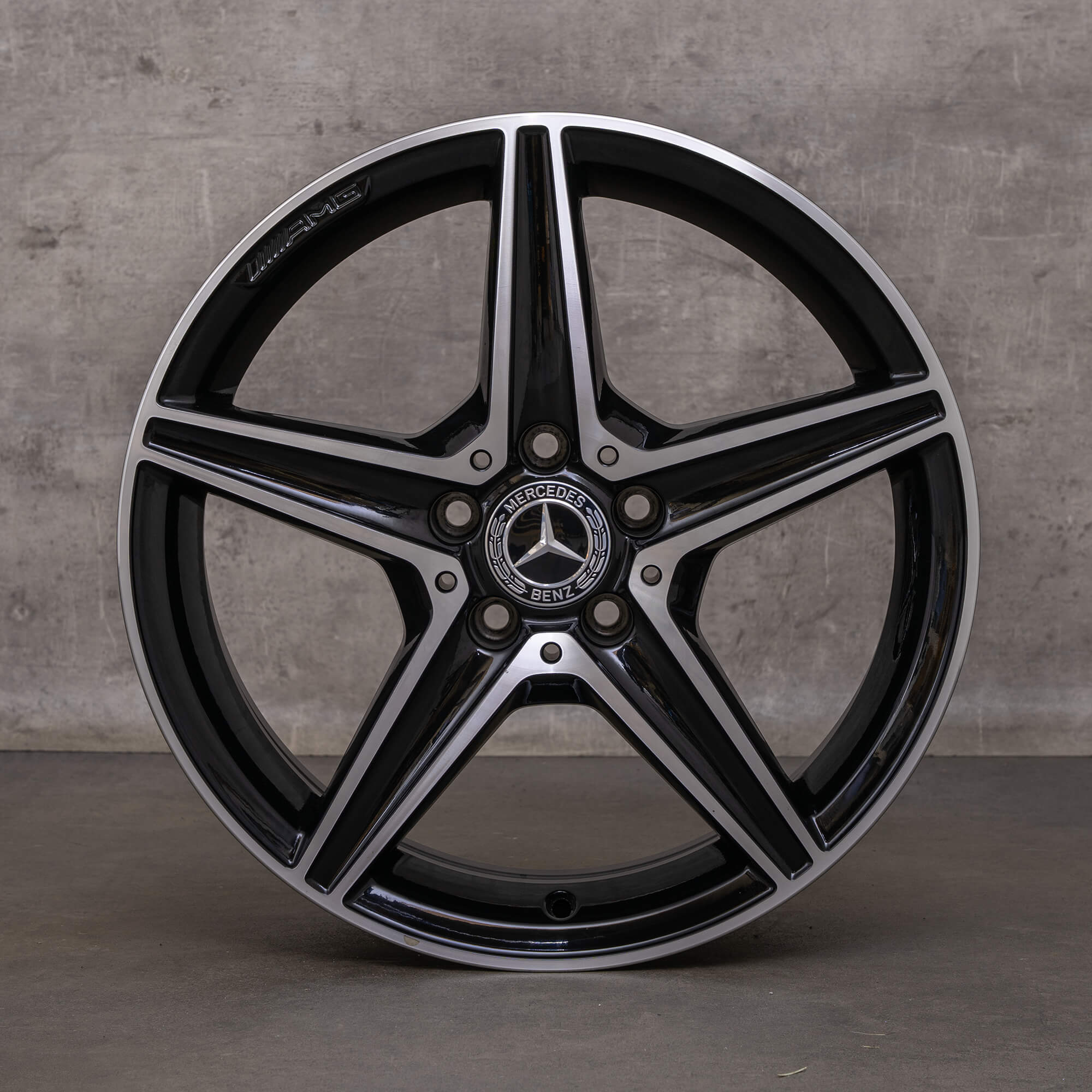 OEM Mercedes Benz C-Class AMG rims 18 inch W205 S205 C205 A205 A2054011100 black glossy turned