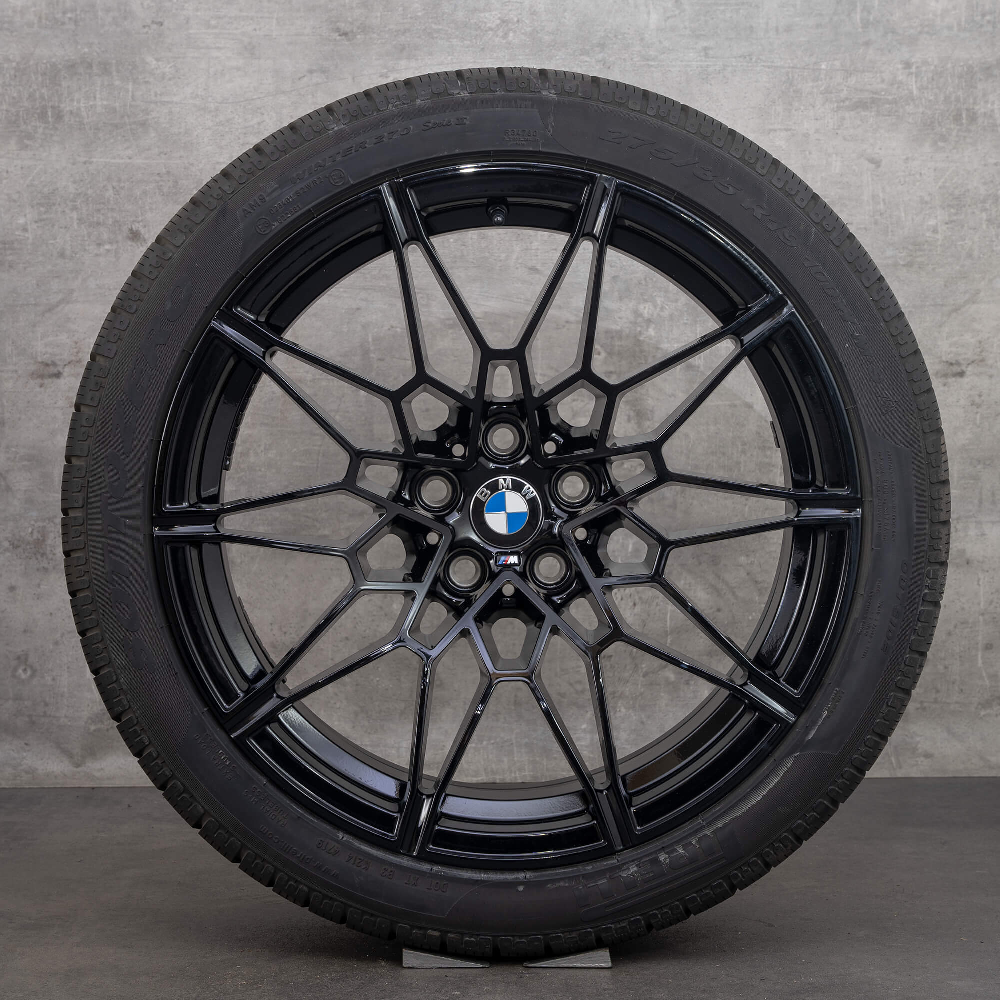 Original BMW M2 M3 M4 Winterräder 19 20 Zoll Felgen G87 G80 G81 G82 G83 Styling 826 M schwarz hochglanz