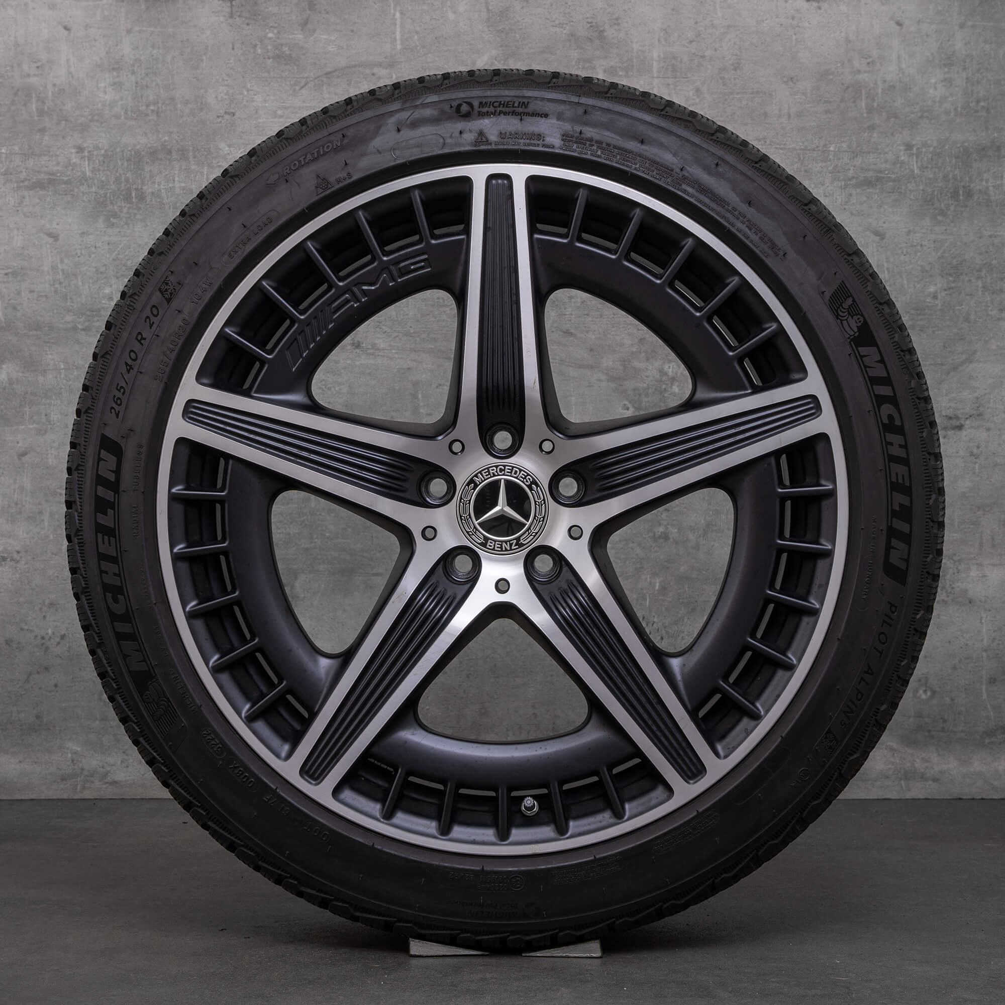 Originele Mercedes Benz EQE 43 53 AMG wintervelgen 20 inch V295 velgen A2954012700 A2954012800 zwart mat glanzend gedraaid