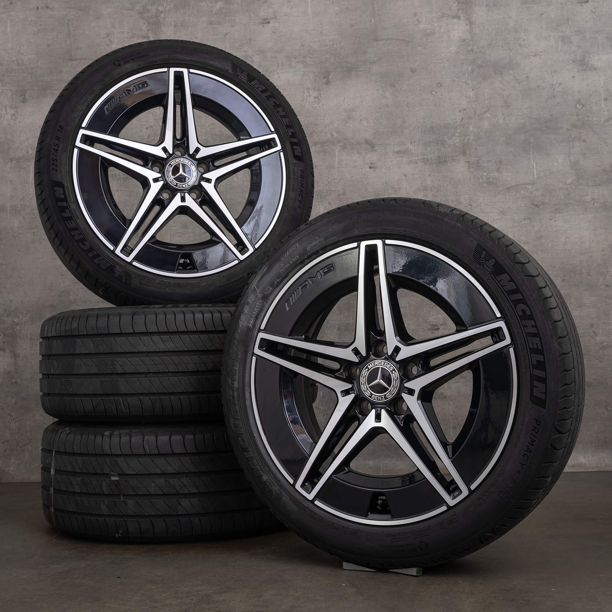 Originele Mercedes Benz C-Klasse AMG velgen 18 inch W206 S206 zomerwielen A2064011700 A2064011800 zwart hoogglans