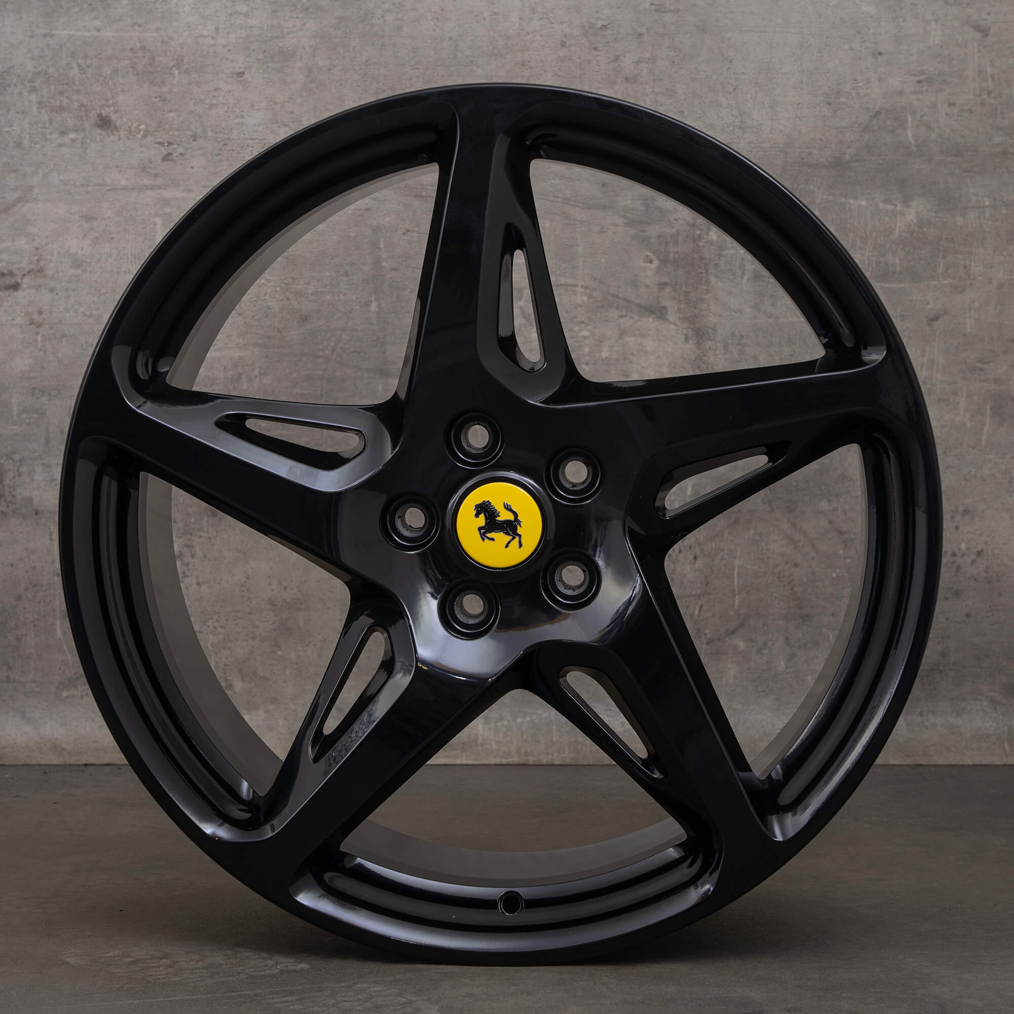 Jante originale Ferrari 458 Spider 20 inch 262892 262893 negru mătase mat