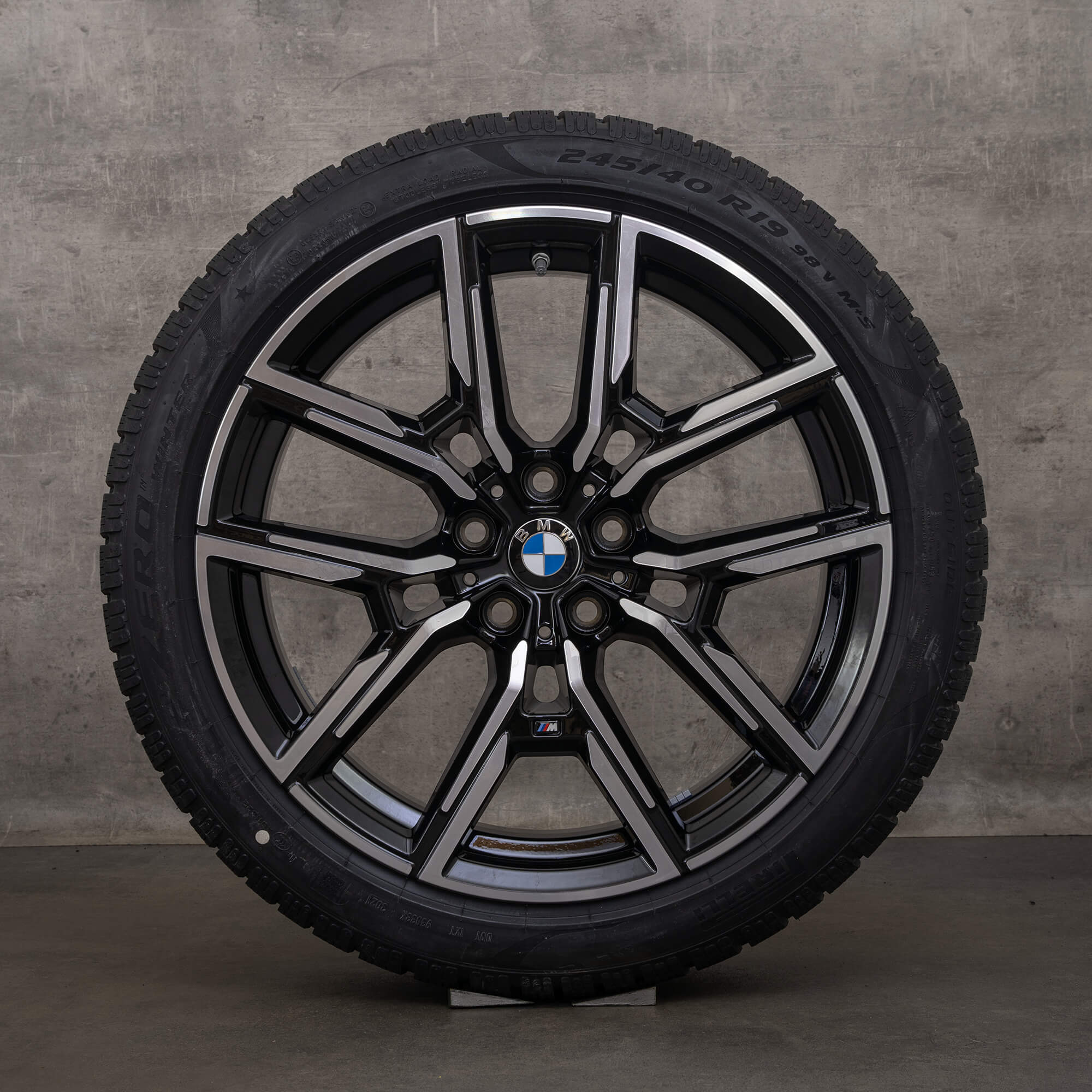 Jante originale BMW Seria 4 i4 19 inch G26 roți de vară 8747304 8747305 Stil 859 M jet black lucios NOU