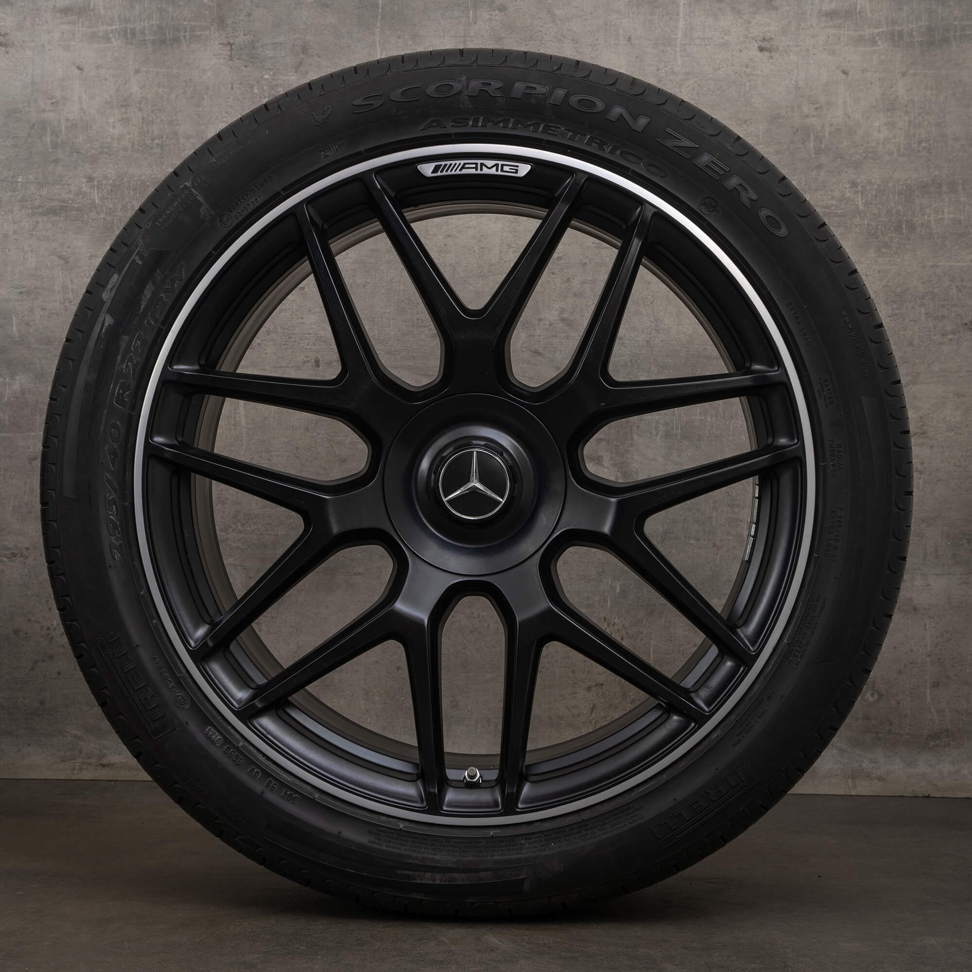 OEM Mercedes Benz G-Class AMG rims 22 inch W463A G63 summer wheels A4634012000 black edge polished