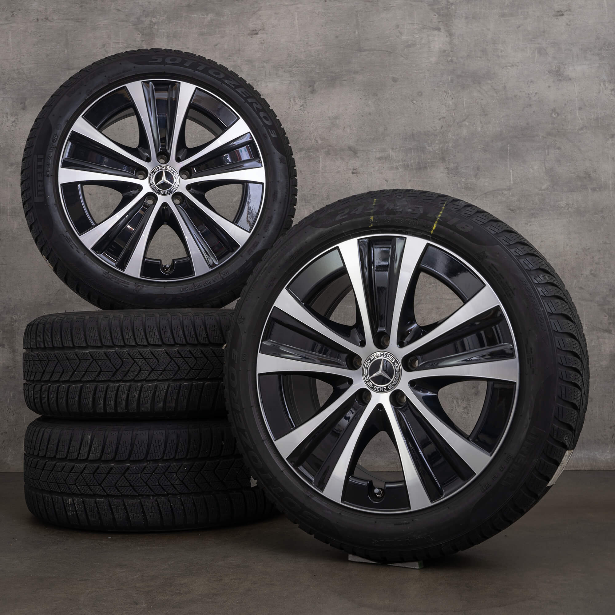 Jante de iarnă Mercedes Benz Clasa E originale 18 inch W213 S213 C238 A238 jante A2134013700 negru lucios