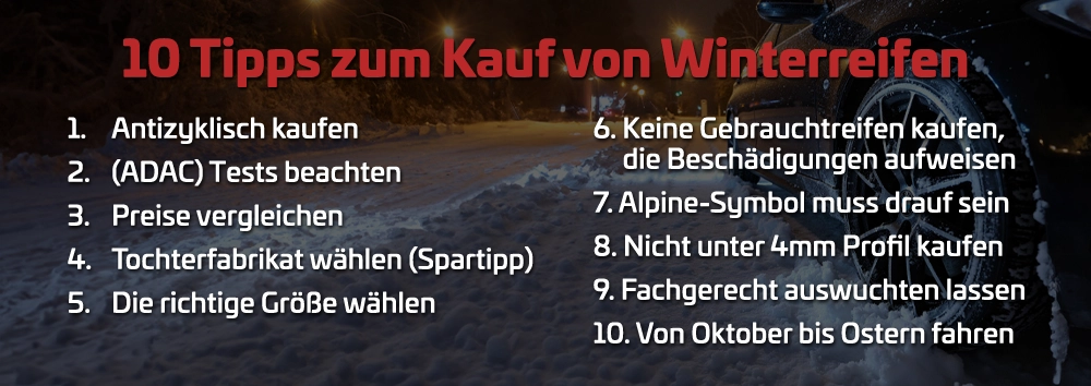 10 Tipps zum Kauf von Winterreifen für sicheres Fahren im Winter