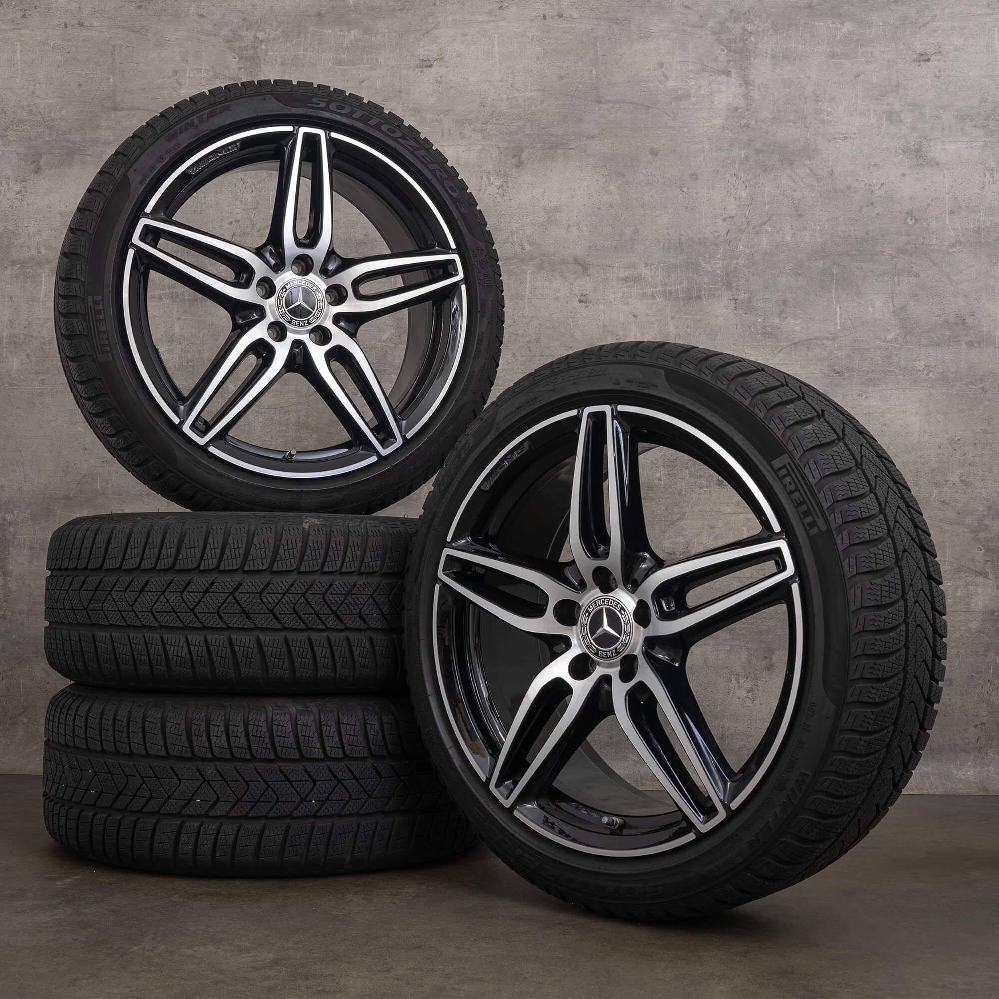 OEM AMG Mercedes Benz E Class rims 19 inch W213 S213 C238 A238 winter tires A2134012000 black wheels