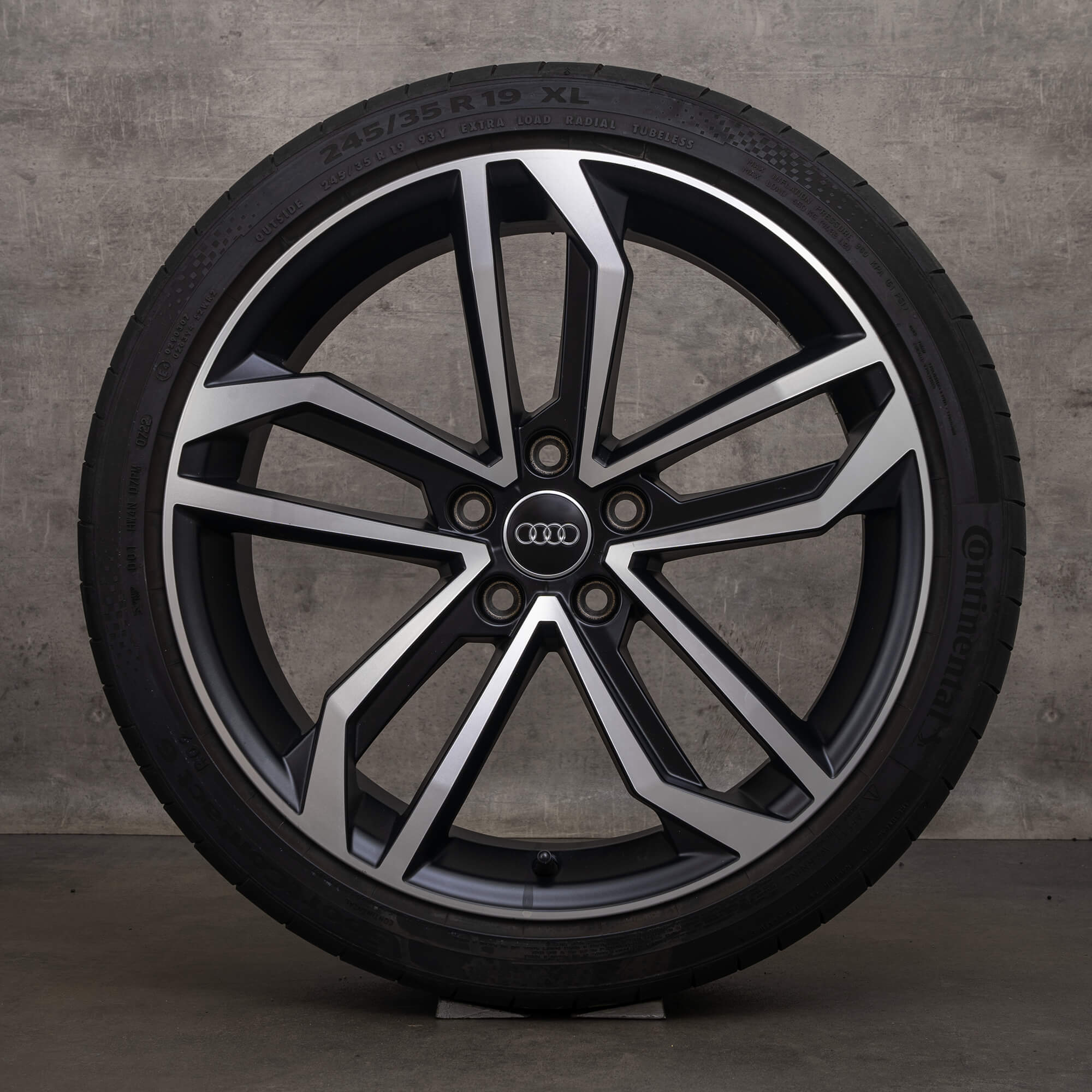 OEM Audi A4 S4 rims 19 inch B9 8W summer wheels 8W0071499 Sidus black matt high-sheen