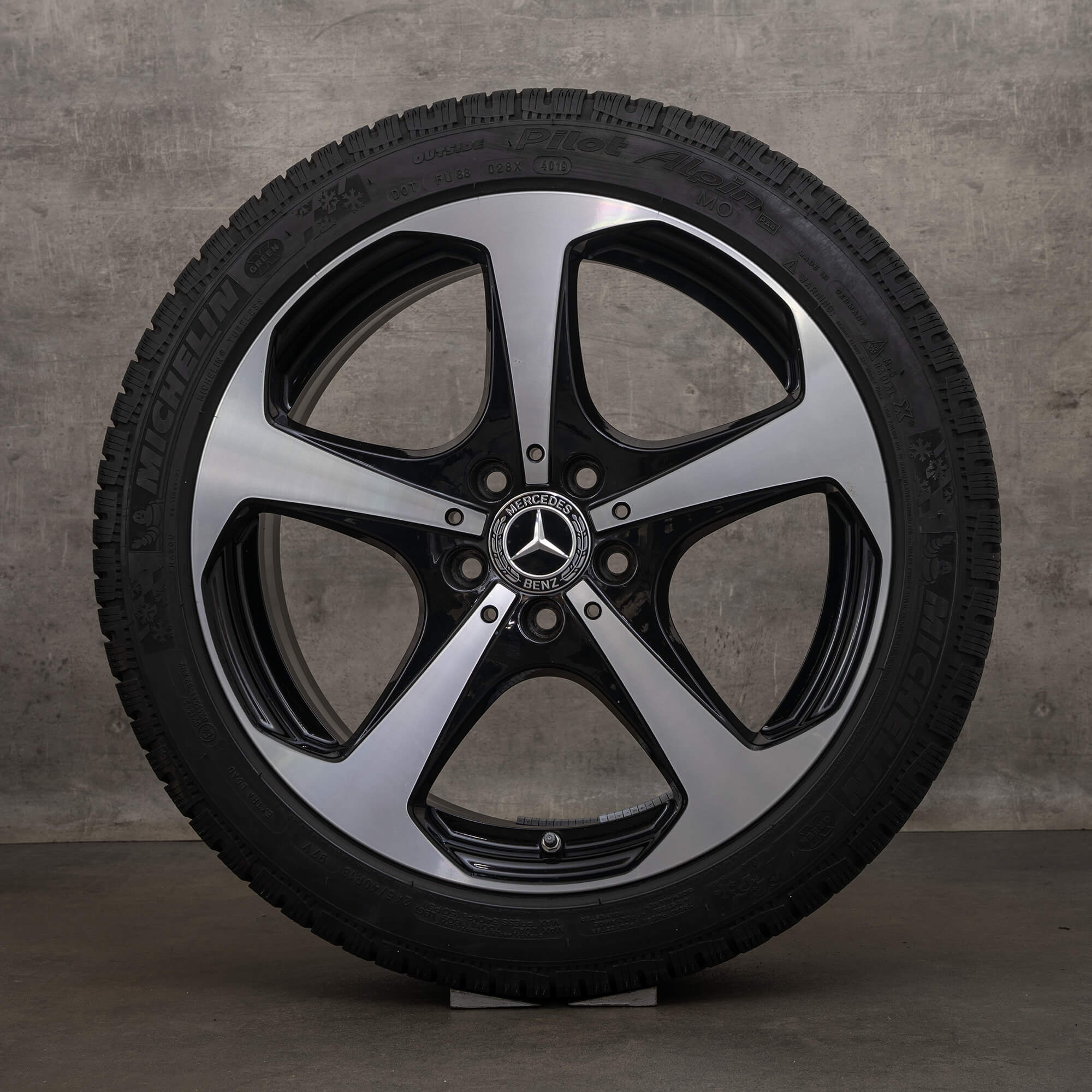 Originele Mercedes Benz C-Klasse winterwielen 18 inch W205 S205 A205 C205 velgen A2054014600 A2054014700 zwart hoogglans