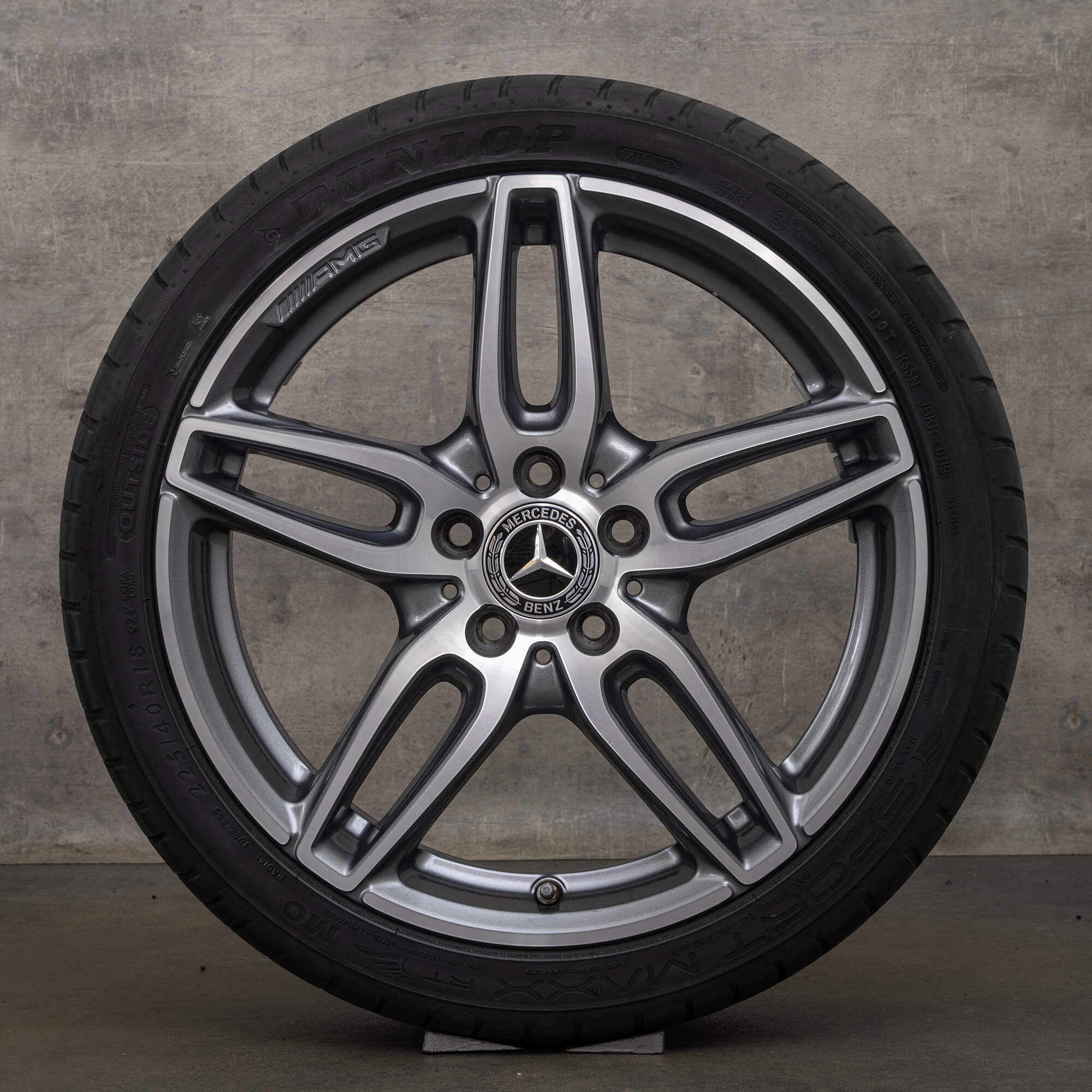 OEM Mercedes Benz AB Class CLA AMG rims 18 inch W176 W246 C117 X117 summer wheels A1764010700 himalaya grey high-sheen