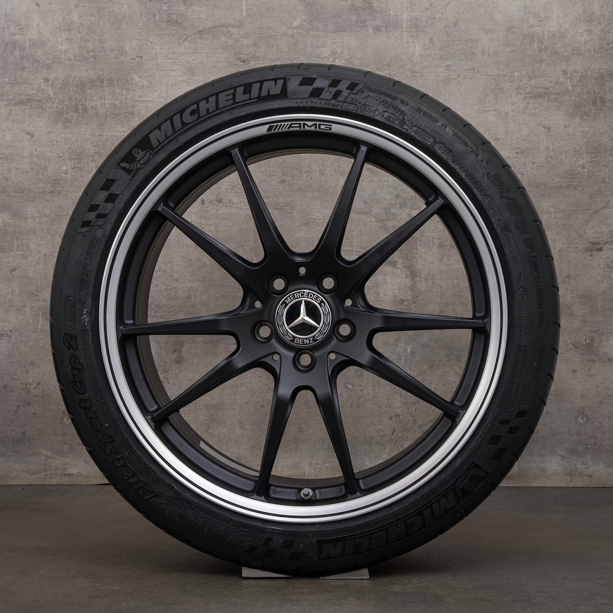 Originele Mercedes Benz AMG GT R velgen 19 20 inch C190 R190 zomerwielen A1904011600 A1904012300 mat zwart