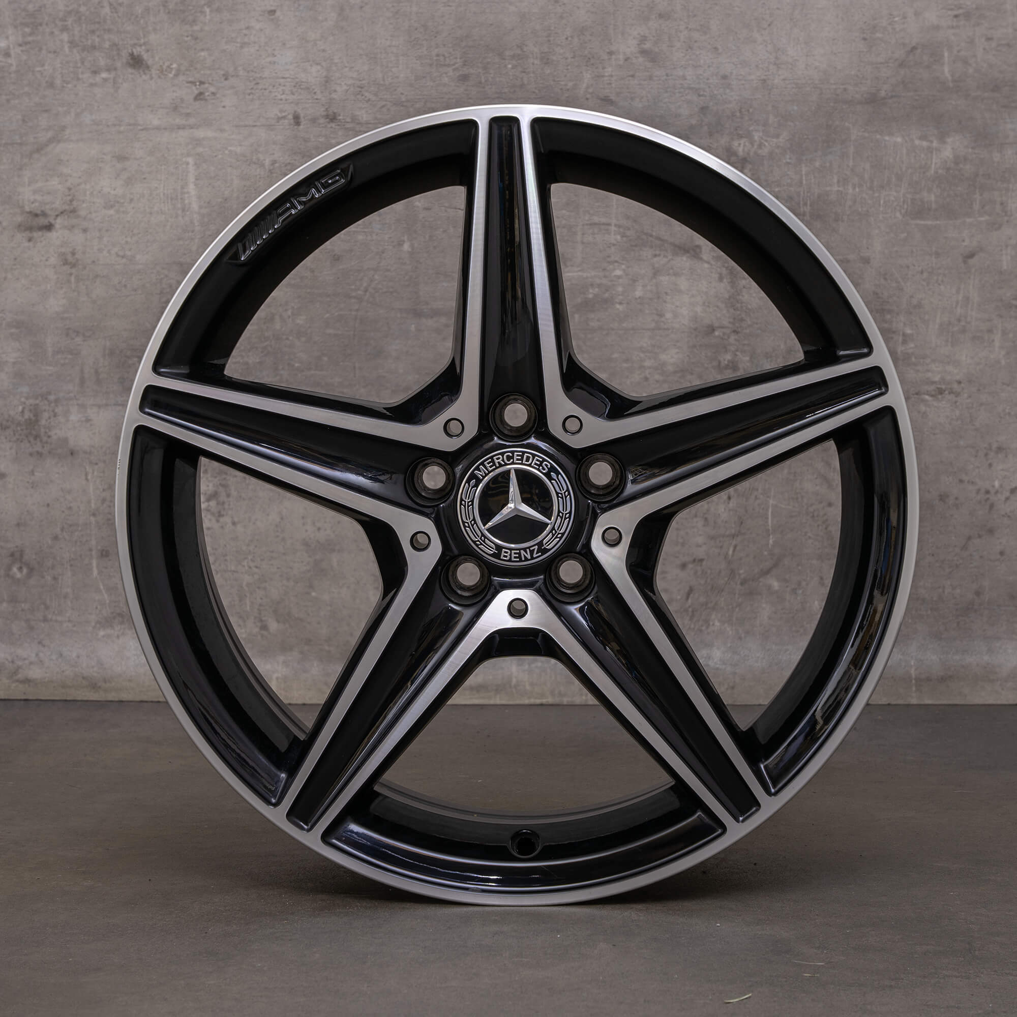 OEM Mercedes Benz C-Class AMG rims 18 inch W205 S205 C205 A205 A2054011100 black glossy turned