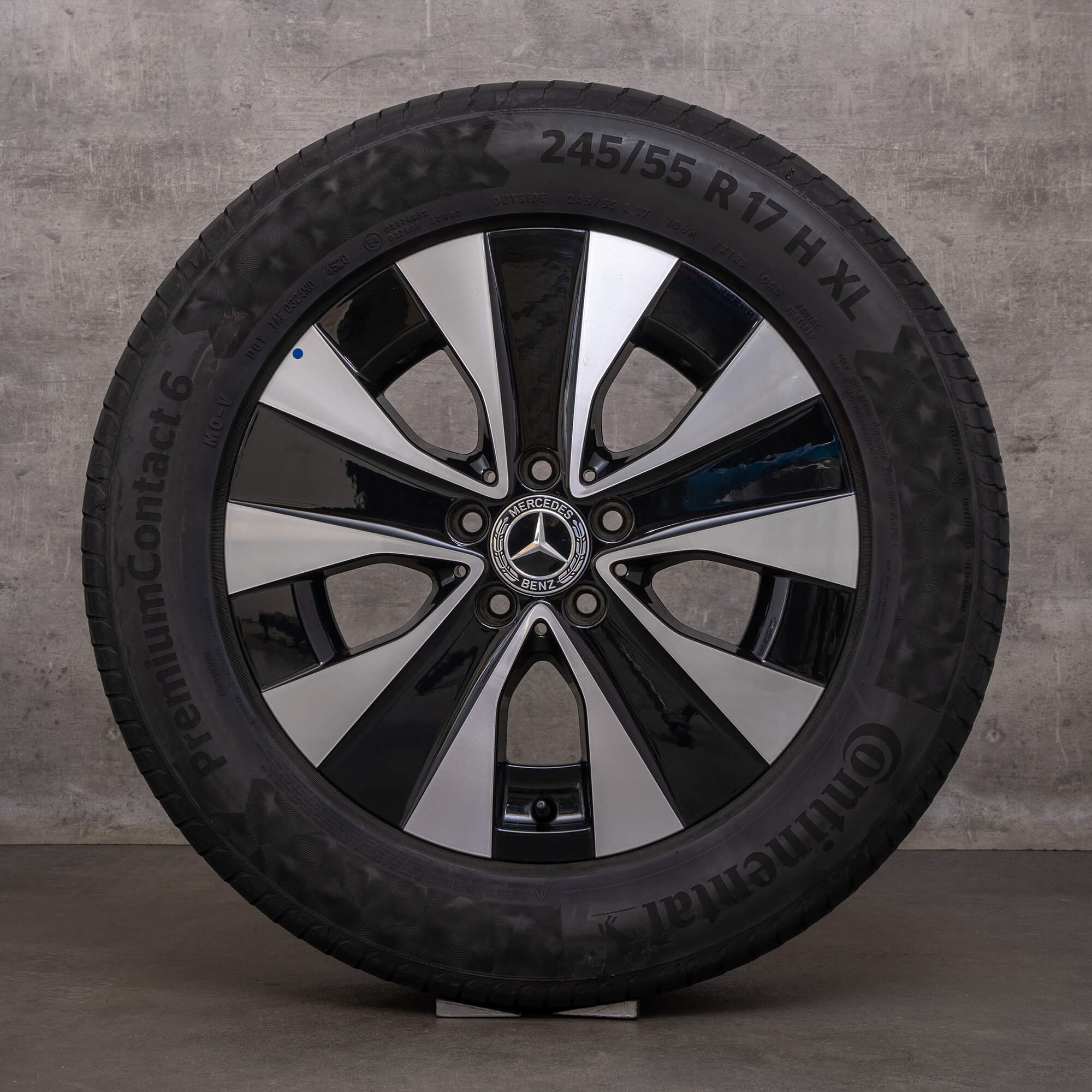 Originele Mercedes Benz EQV velgen 17 inch W447 zomerwielen A4474015200 zwart glanzend gedraaid