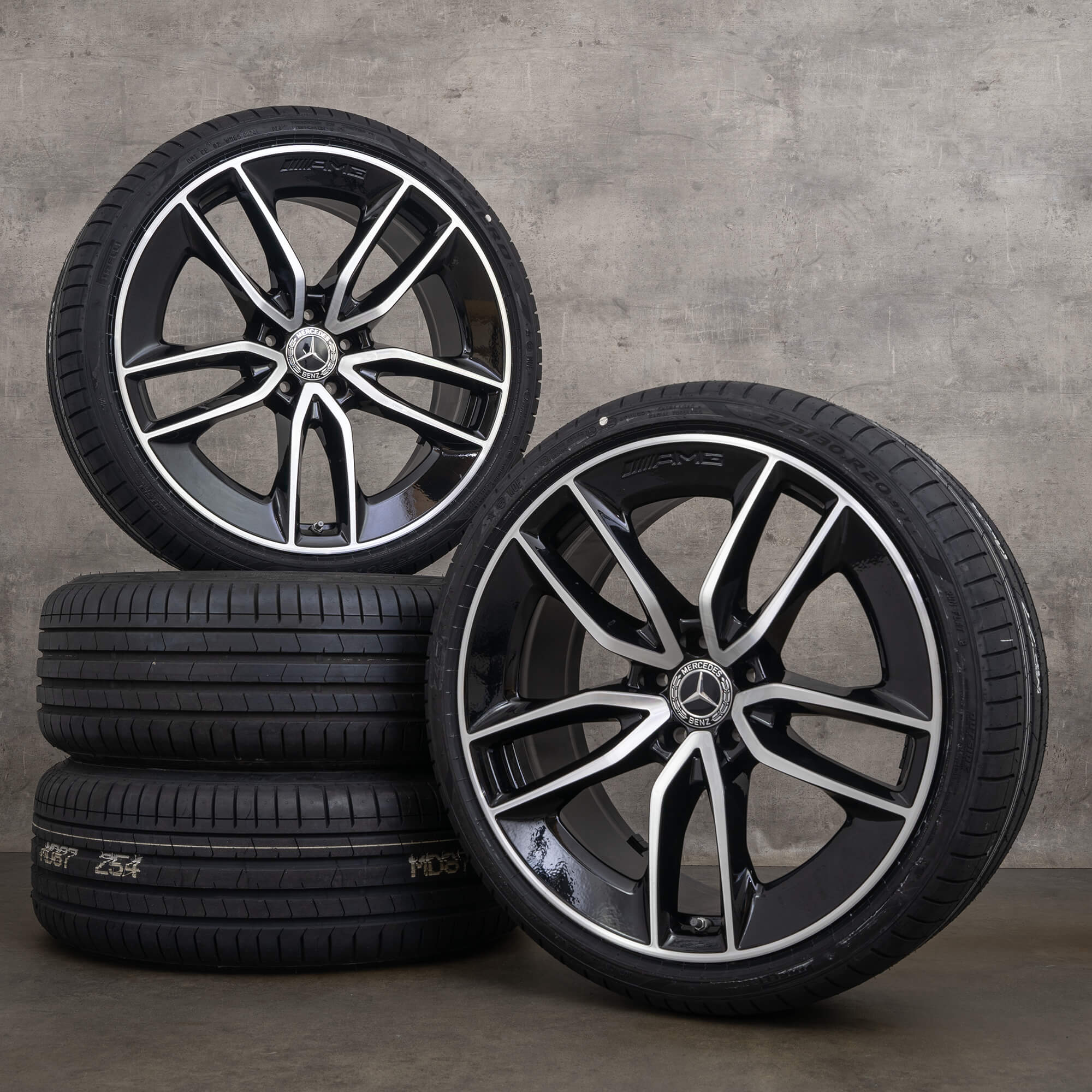 OEM AMG Mercedes Benz CLS 53 C257 20 inch rims winter tires A2574013100 A2574012200 black high-sheen