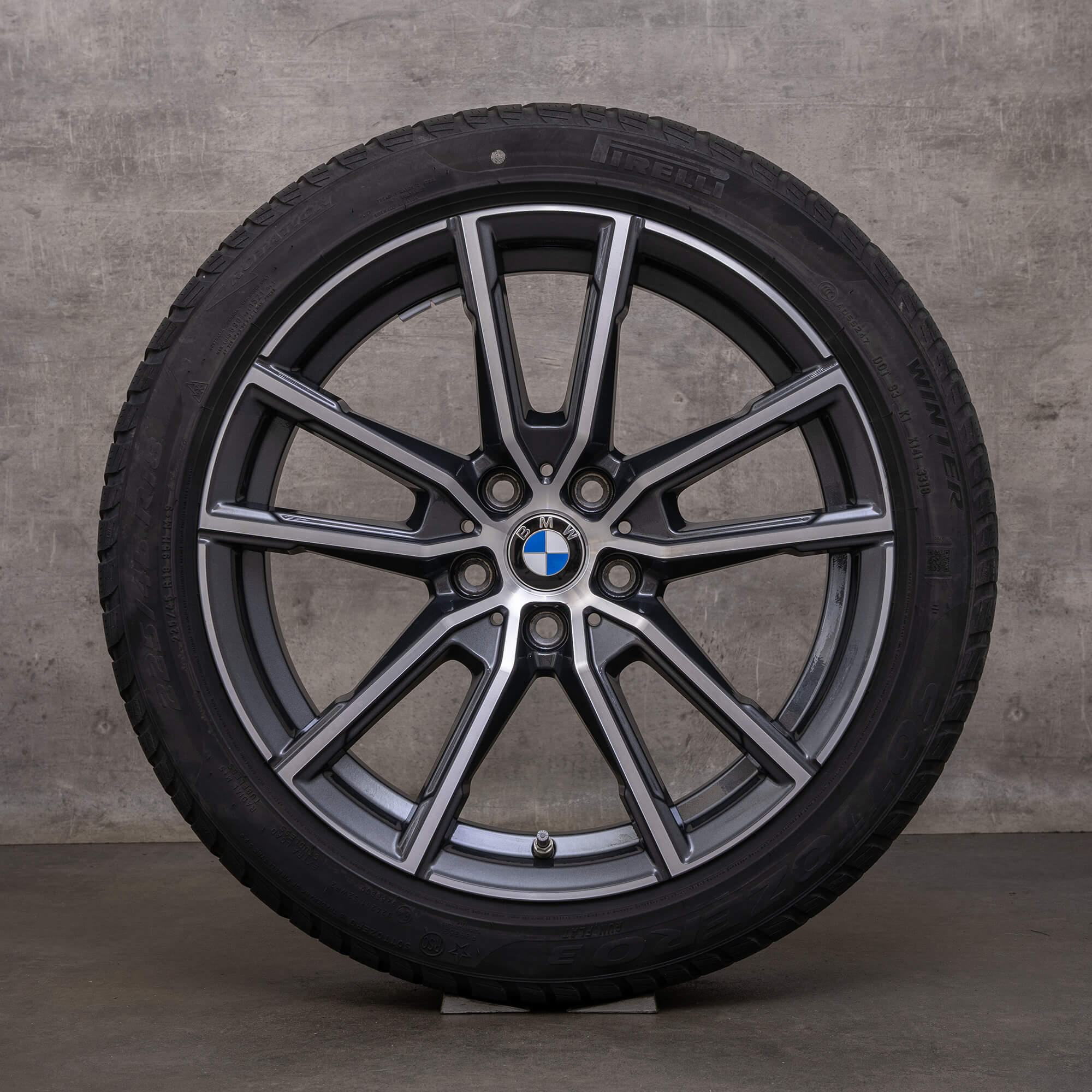 Jantes de inverno originais BMW série 2 3 4 jantes 18 polegadas G42 G20 G21 G22 G23 6883522 cinzento órbita polimento dianteiro