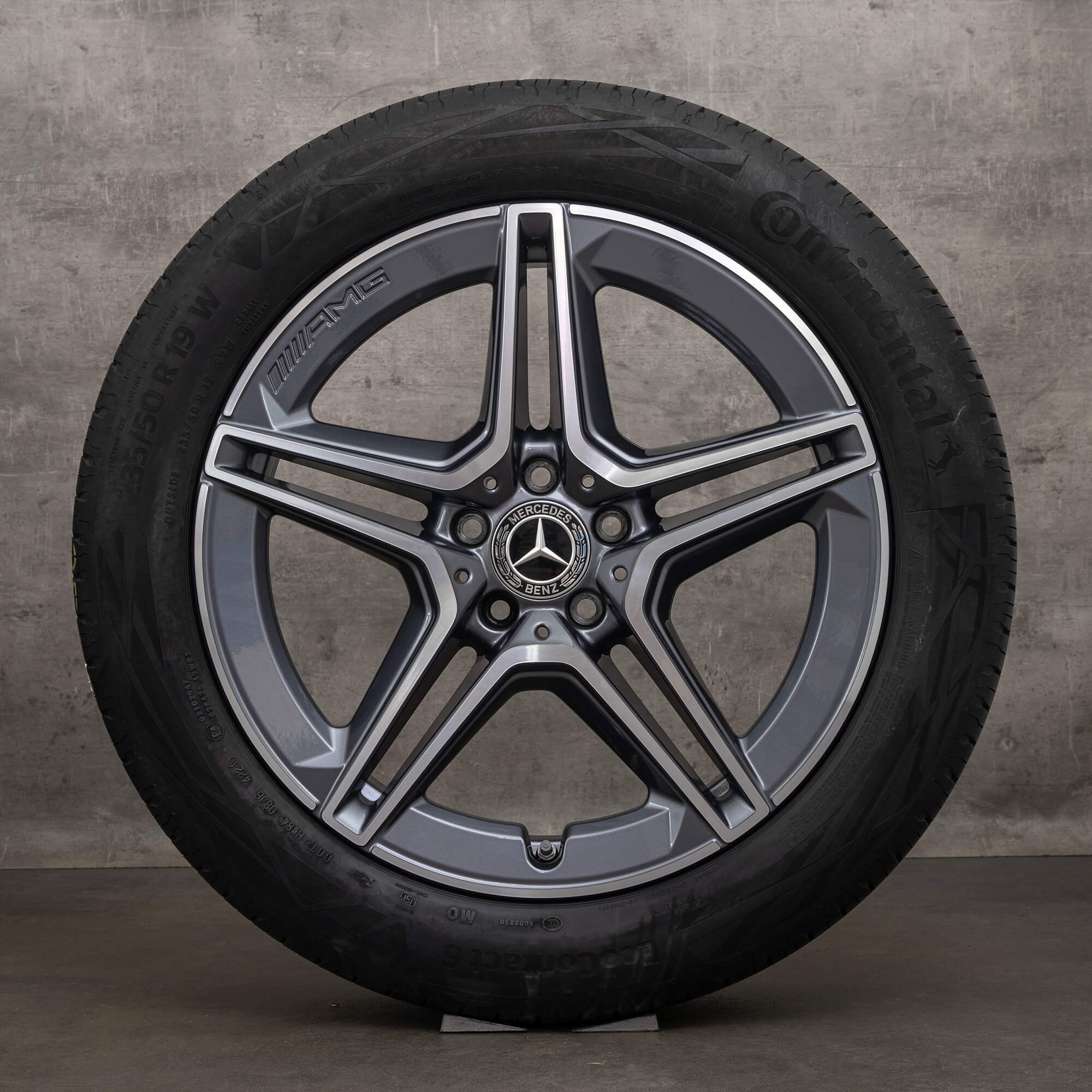 OEM AMG Mercedes GLA H247 GLB X247 19 inch summer tires rims A2474011500 himalaya grey high-sheen