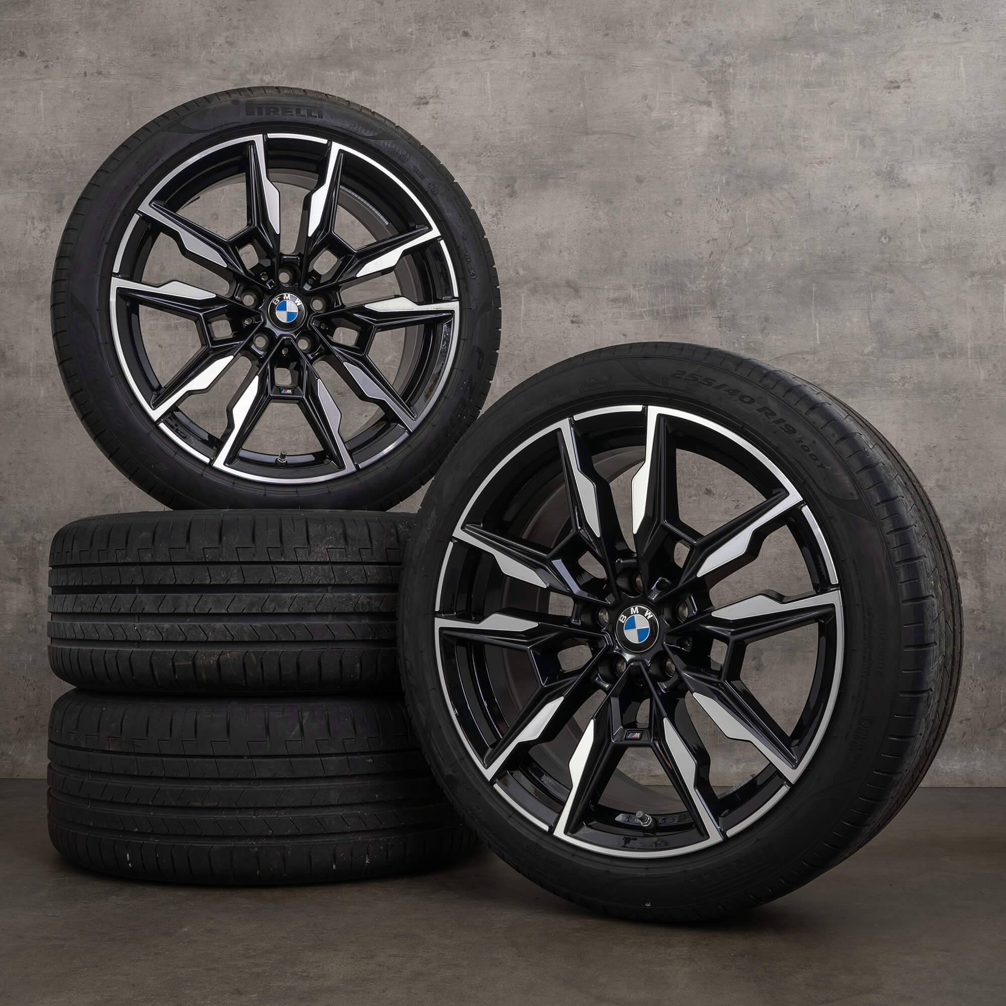 Llantas originales BMW Serie 4 i4 19 pulgadas G26 llantas de verano estilo 861 M 8089227 8092356 negro intenso brillante