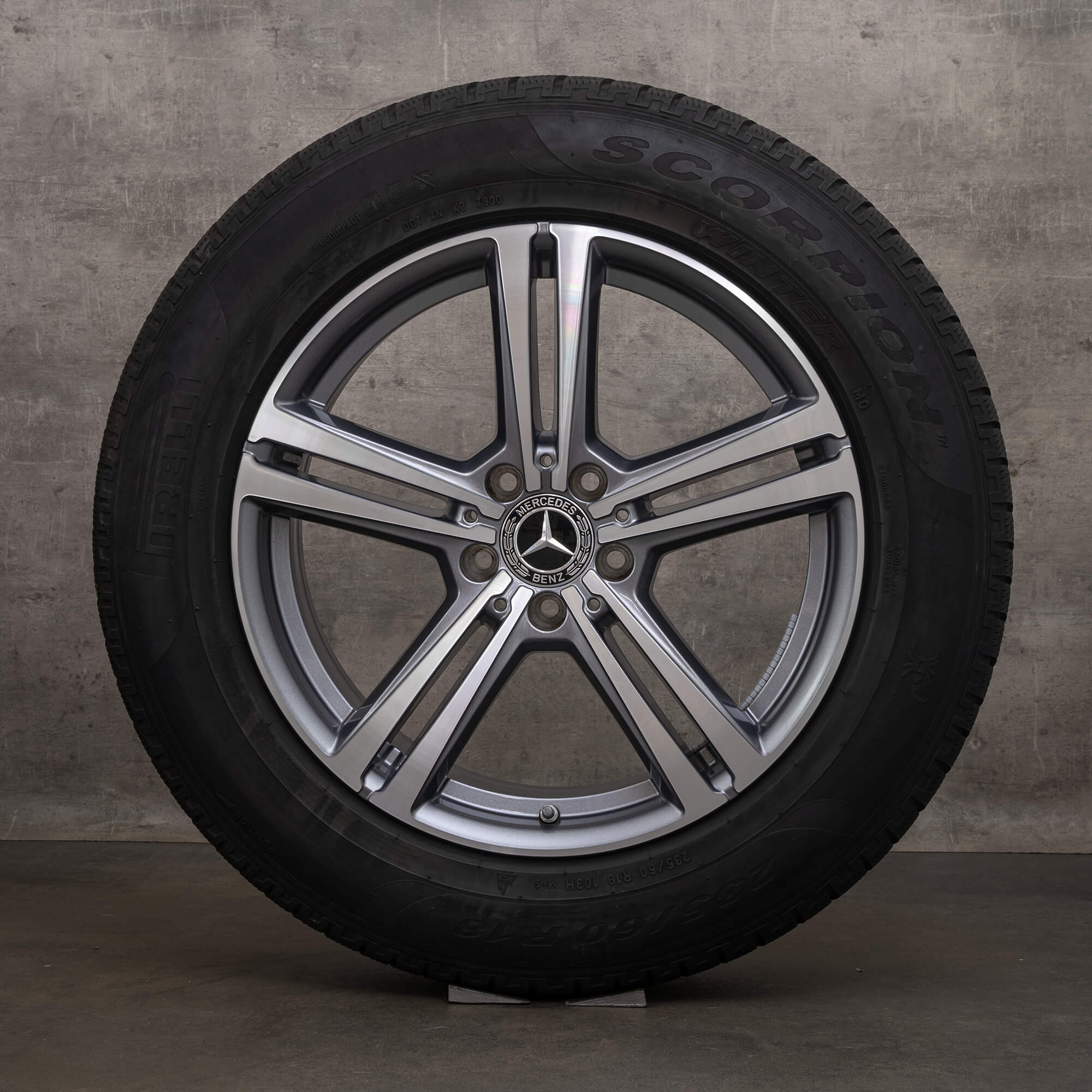 OEM Mercedes Benz GLC winter wheels 18 inch X253 C253 rims tires A2534014500 himalaya grey