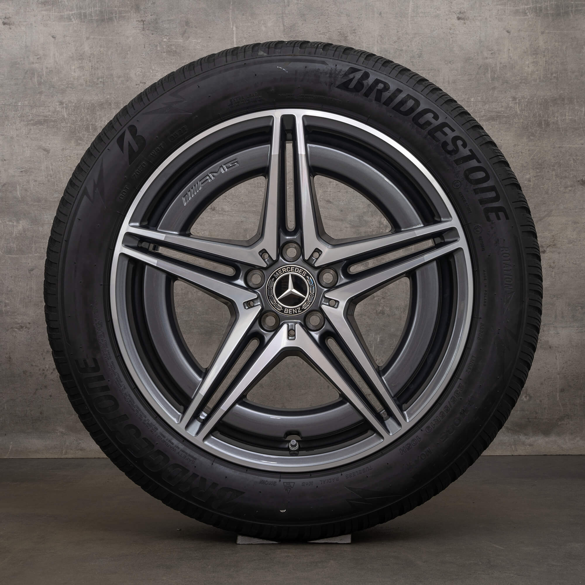 Originele AMG Mercedes EQC N293 19 inch winterbanden velgen A2934010700 Himalaya grijs