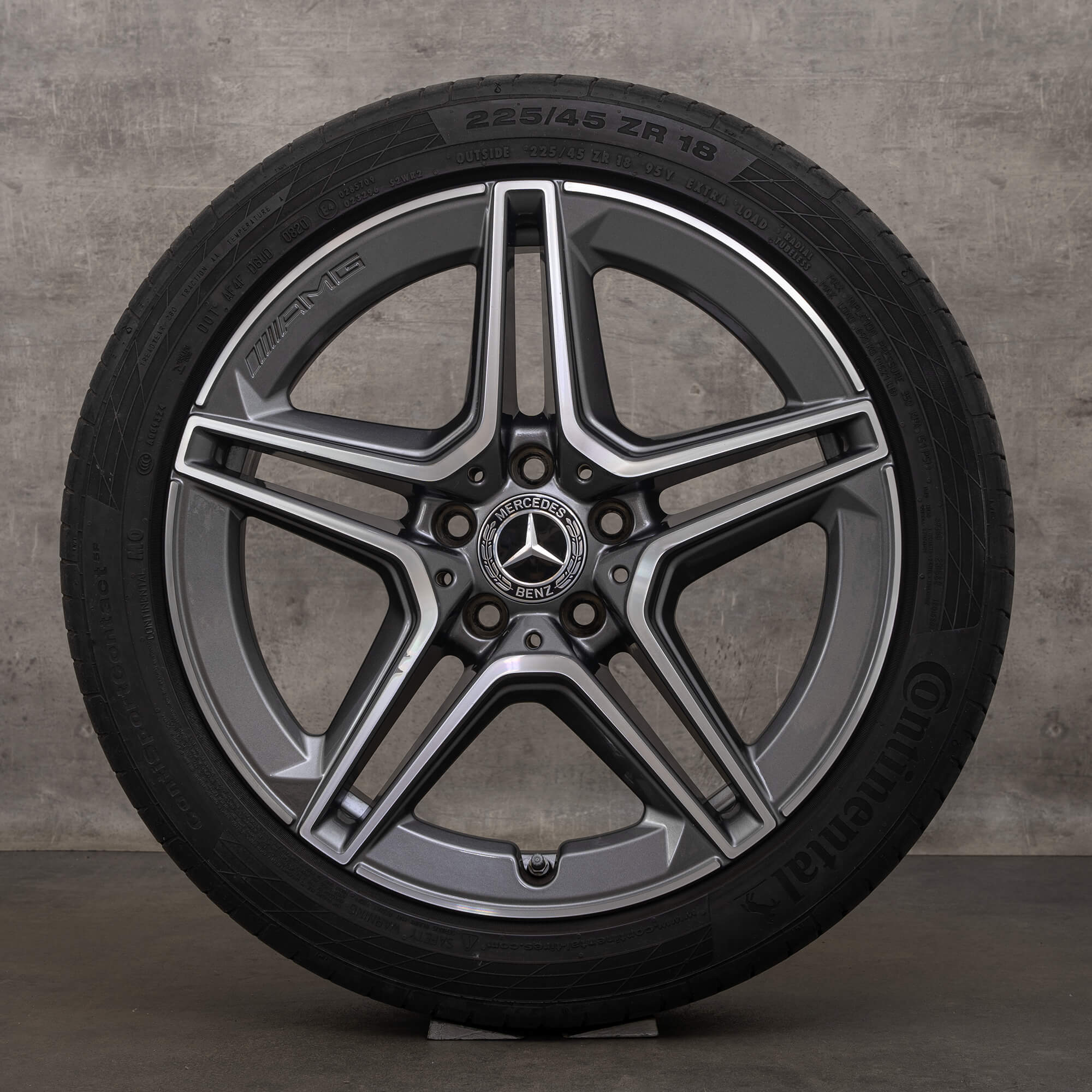 Llantas originales AMG Mercedes Benz Clase C C43 18 pulgadas C450 Sport W205 S205 C205 A205 ruedas de verano A2054019900 A2054019600 gris himalaya