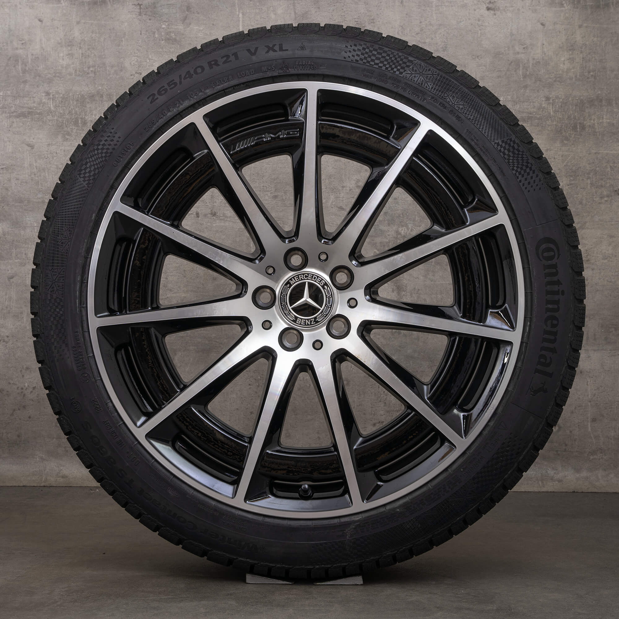 OEM Mercedes Benz EQE AMG winter wheels 21 inch SUV X294 rims A2974011400 black glossy turned