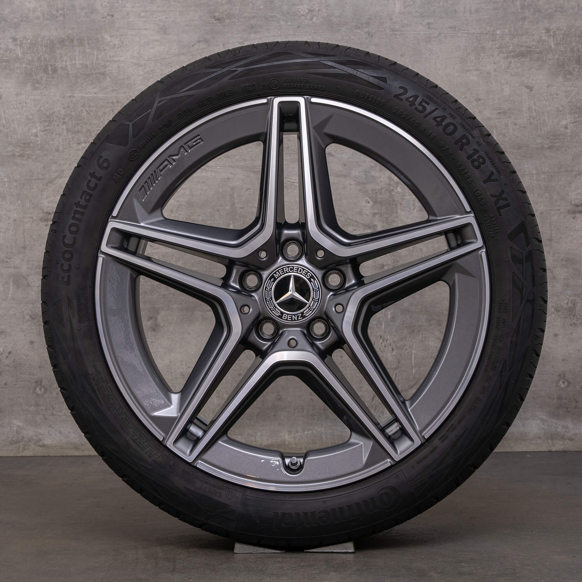 Originele Mercedes Benz C-klasse AMG wintervelgen 18 inch W205 S205 C205 A205 velgen A2054019500 A2054019600 himalayagrijs glanzend gedraaid