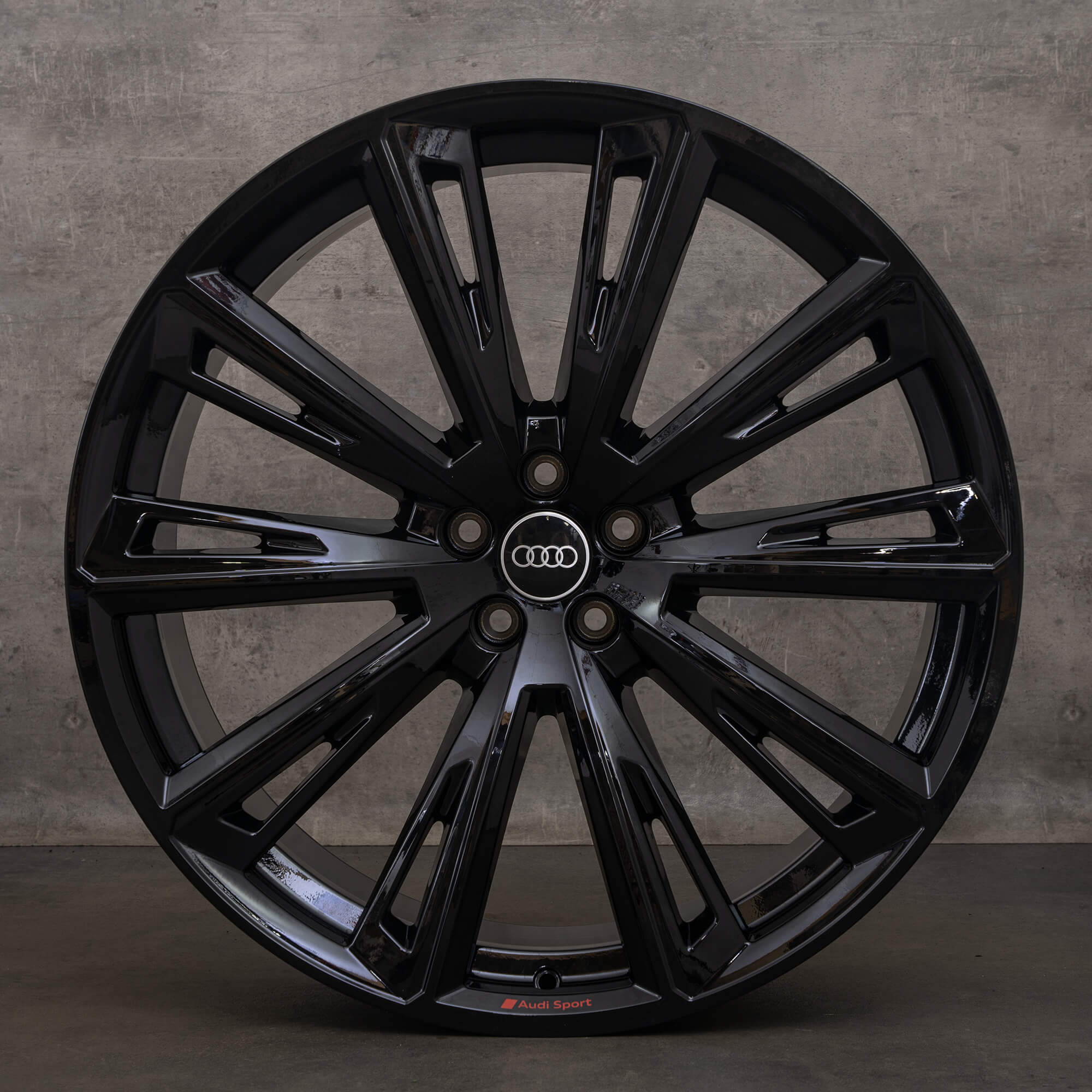 Cerchi originali Audi Q8 SQ8 23 pollici 4M8 4M8601025R trapezoidali neri lucidi