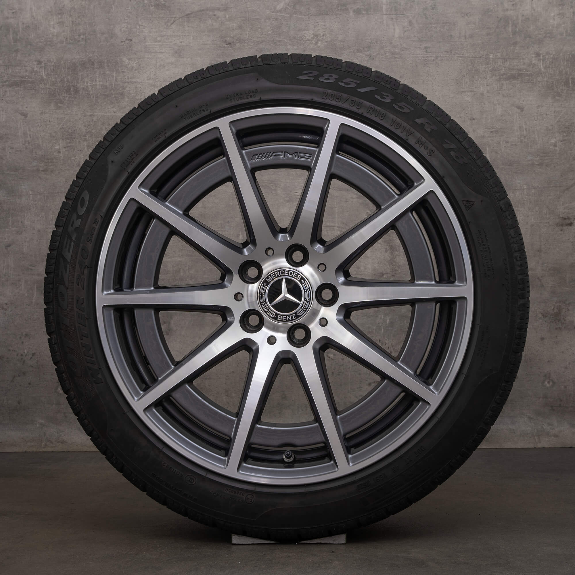 Originele AMG Mercedes C-Klasse C63 velgen 18 inch A205 C205 winterbanden