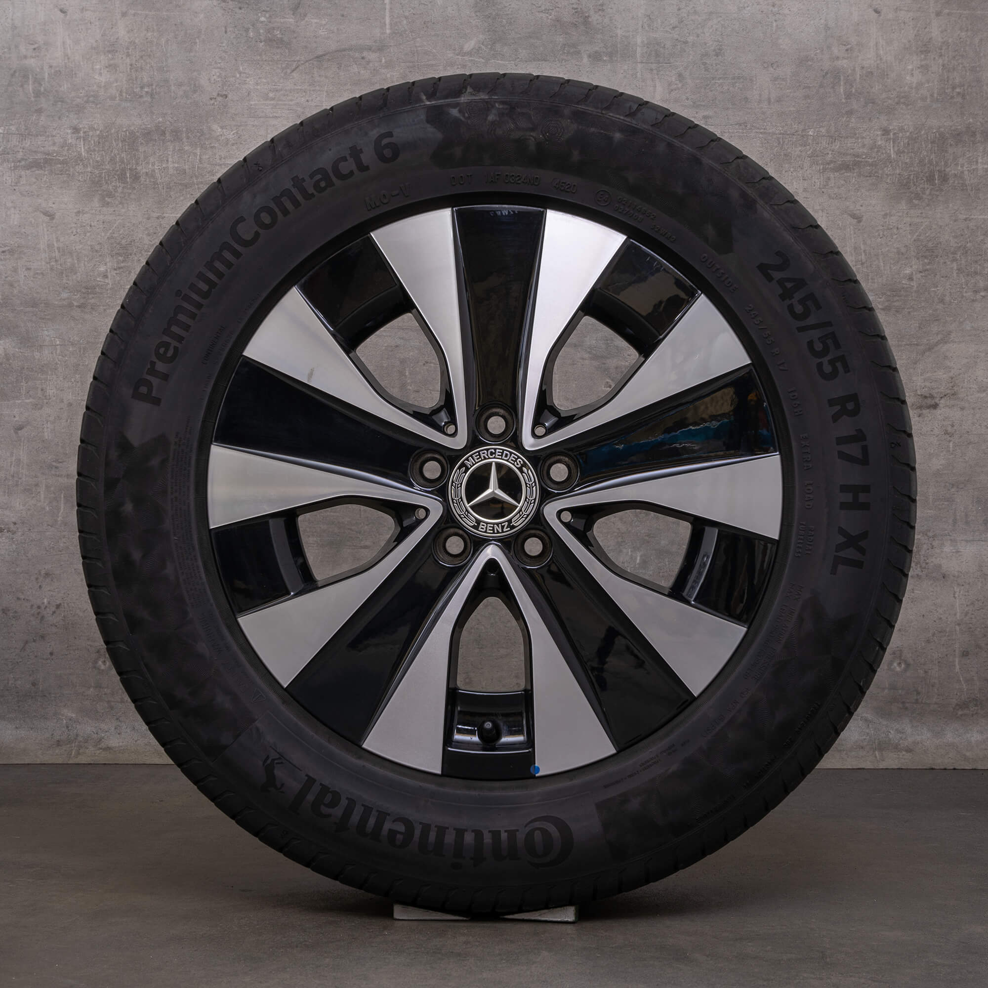 Originele Mercedes Benz EQV winterwielen 17 inch W447 velgen A4474015200 zwart glanzend gedraaid