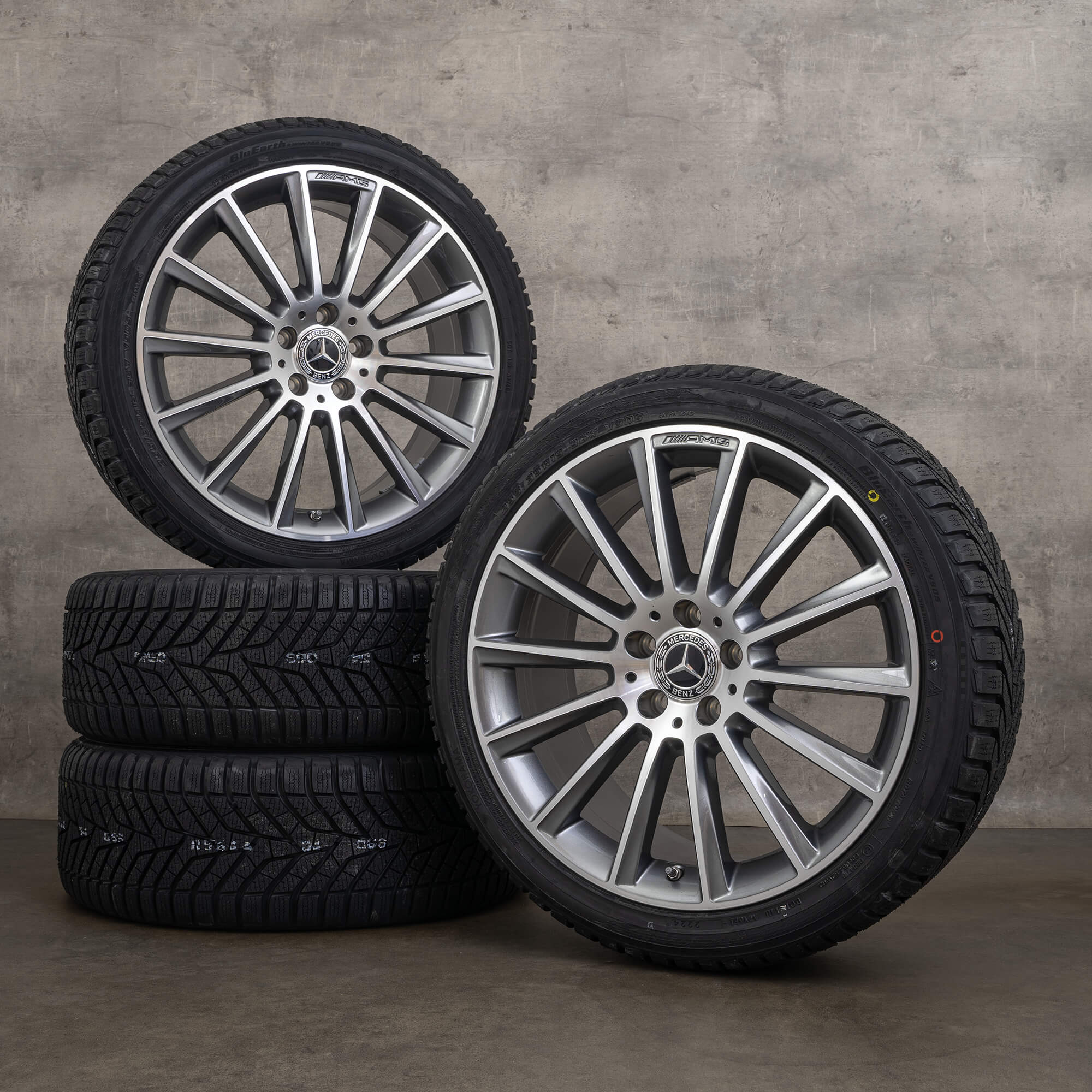 Originele Mercedes Benz C Klasse AMG winterwielen 19 inch C43 C450 W205 S205 C205 A205 velgen A2054015400 A2054016600 Himalayagrijs glanzend NIEUW