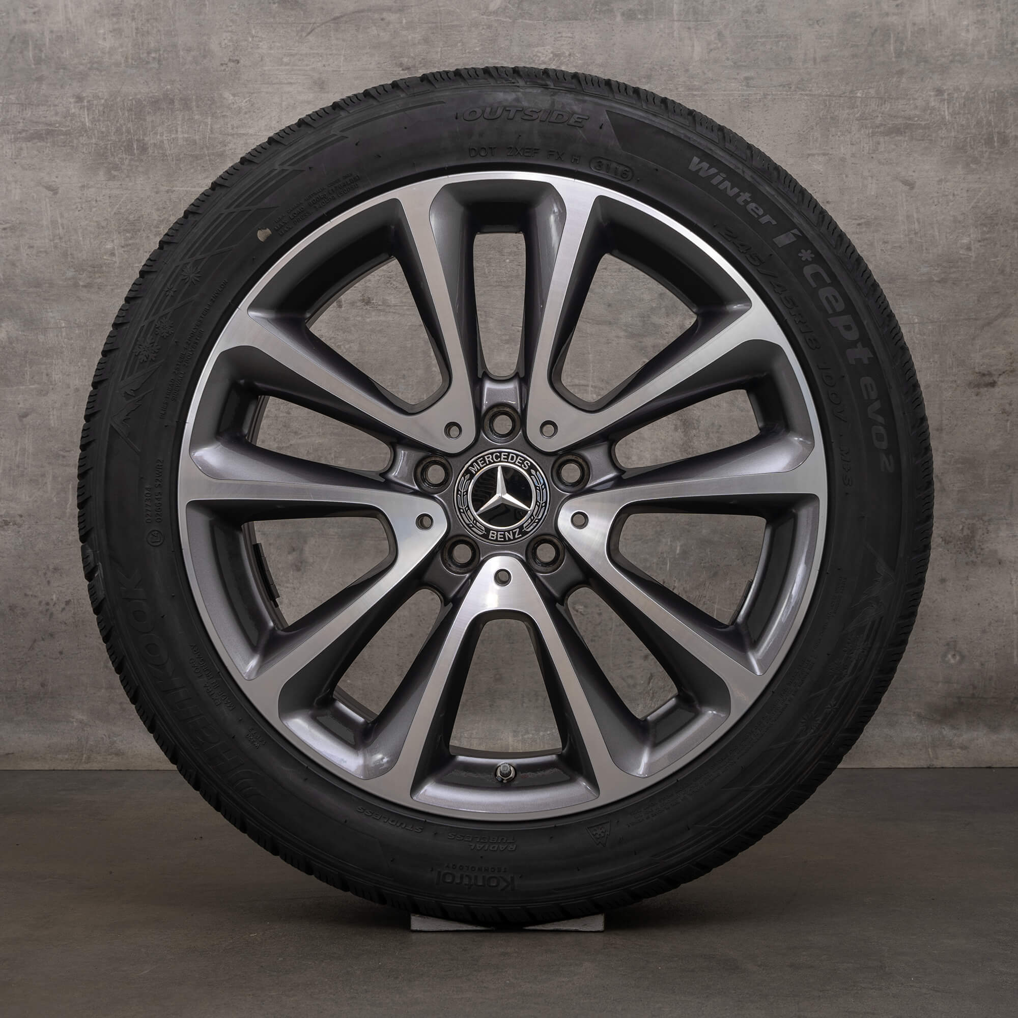 OEM Mercedes Benz E Class 18 inch W213 S213 C238 A238 rims winter tires A2134011600 A2134010400 himalaya grey