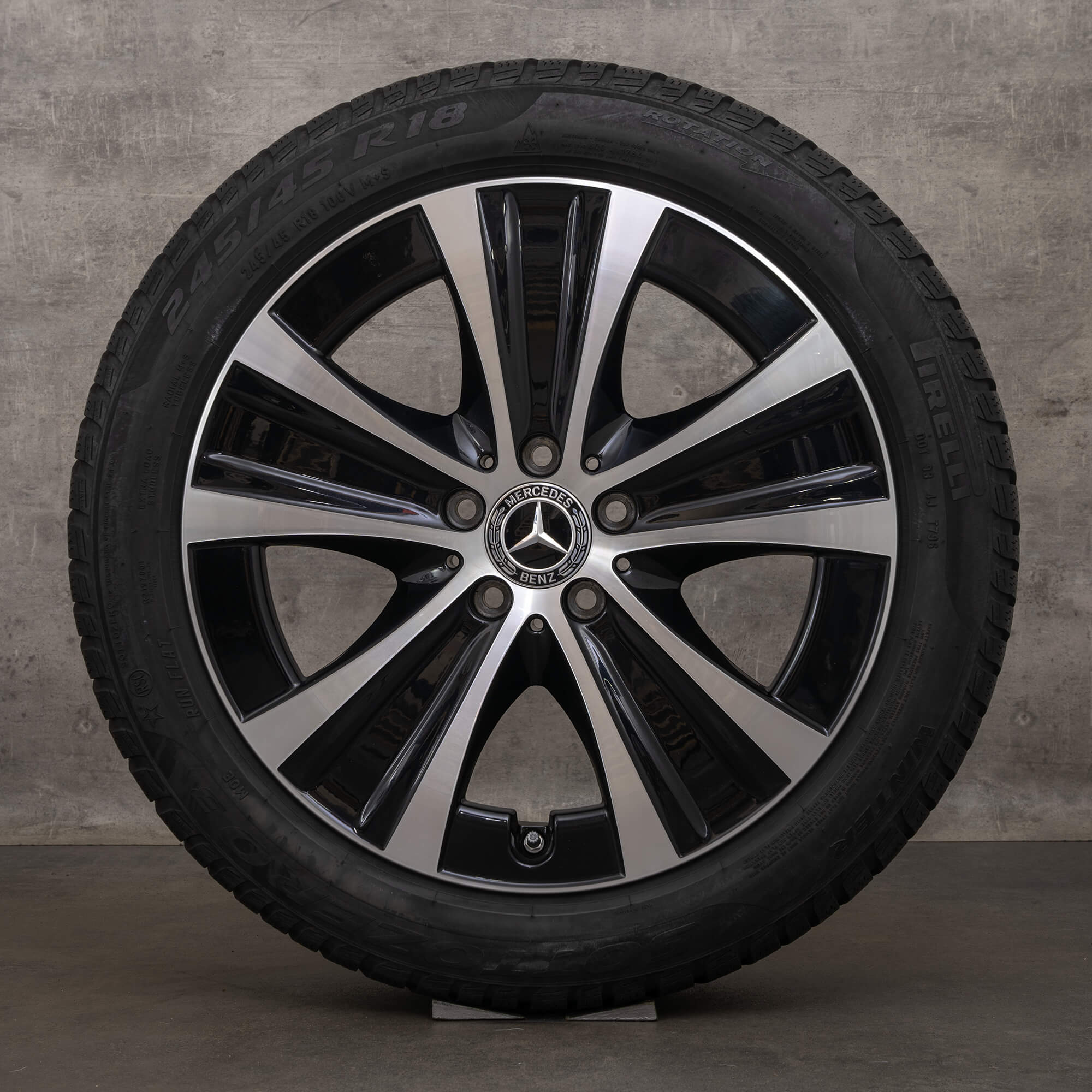 Jante de iarnă Mercedes Benz Clasa E 18 inch W213 S213 C238 A238 jante anvelope A2134013700 negru lucios