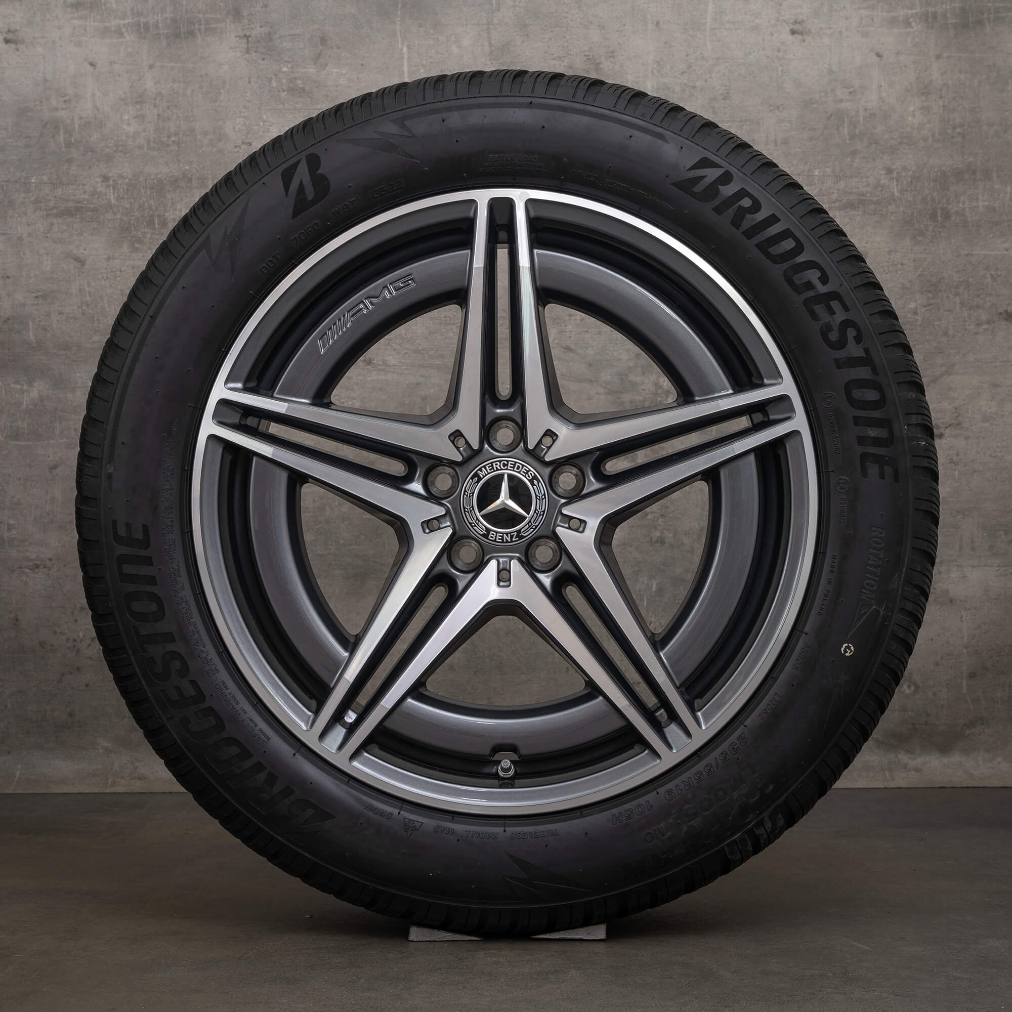 Originele AMG Mercedes EQC N293 19 inch winterbanden velgen A2934010700 Himalaya grijs