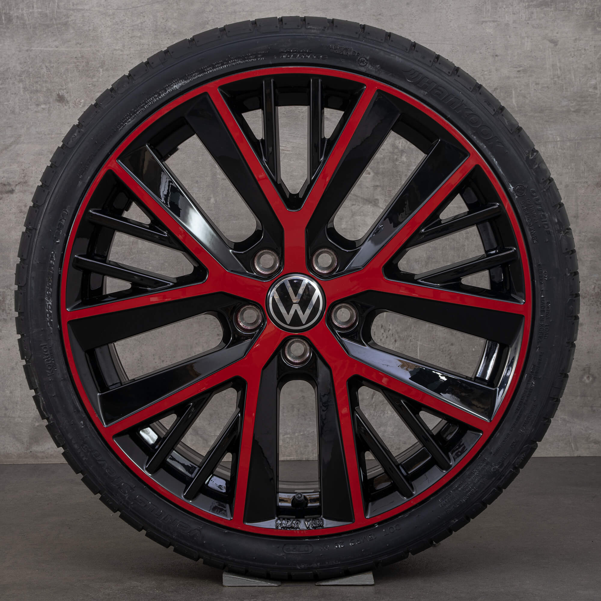 Jante VW 19 inch Golf 7 6 GTI GTD Anvelope de vară cu două spițe 5G0071499 NOU