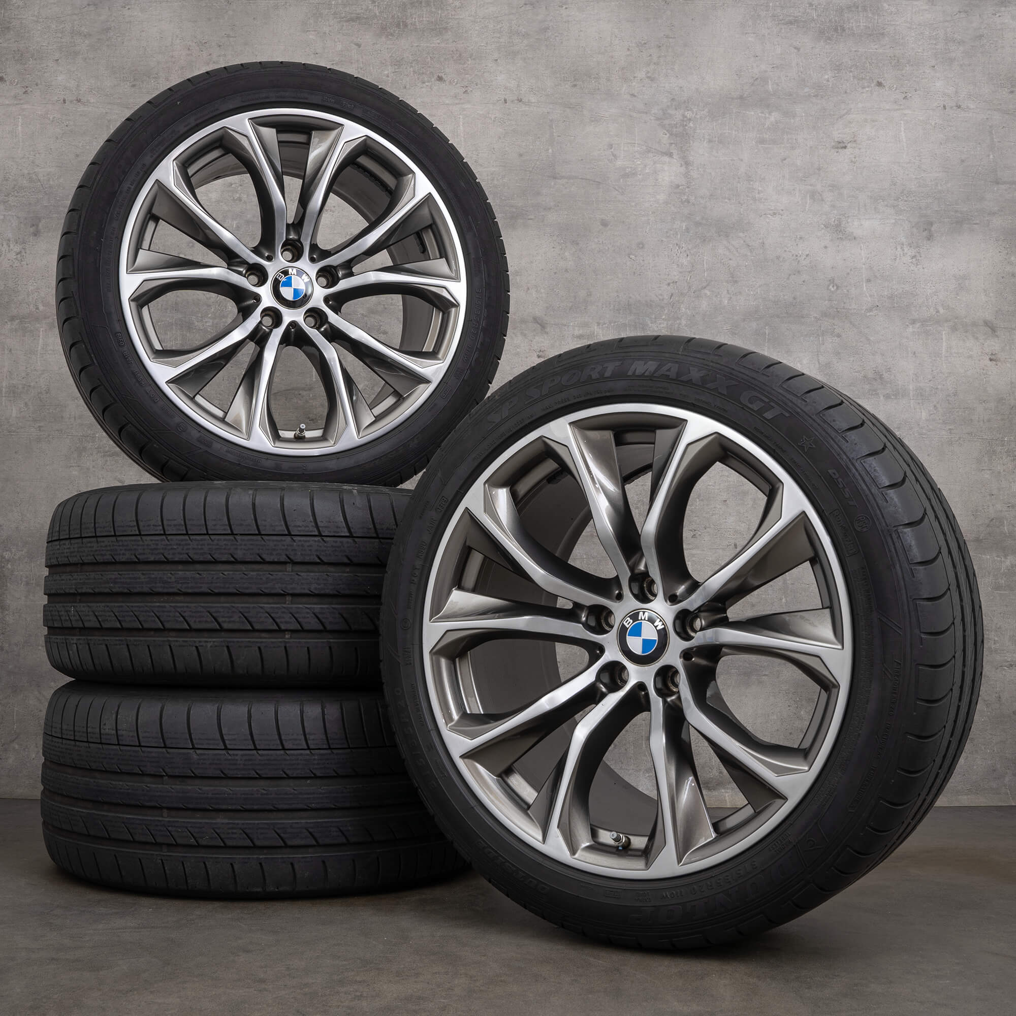 BMW 20 tums aluminiumfälgar X5 F15 E70 X6 F16 sommarhjul sommardäck fälgar