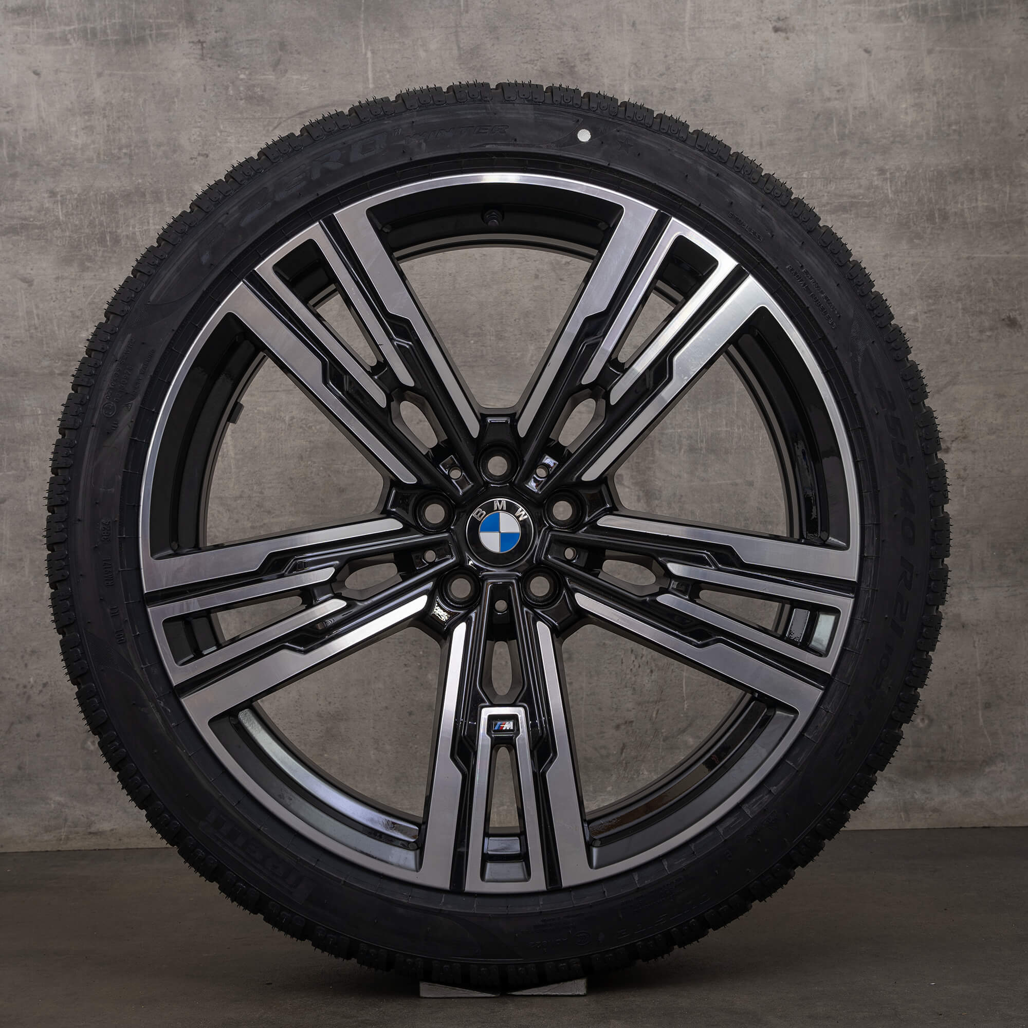 OEM BMW 7 Series i7 winter wheels 21 inch G70 rims Styling 908 M 5A19DF0 5A19DF1 black high gloss