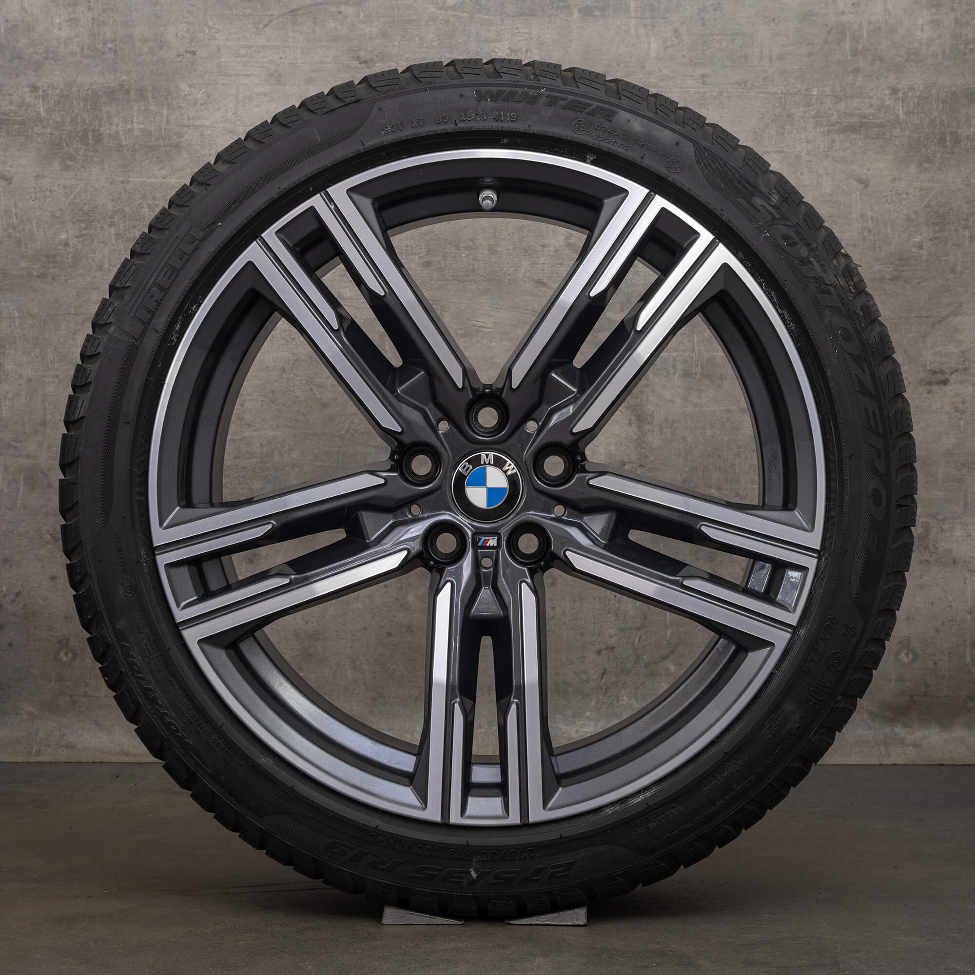 Originální BMW řady 8 G14 G15 G16 19 palcové ráfky zimni pneumatiky styl 727 M 8090019 8090020 orbit grey high-lesk