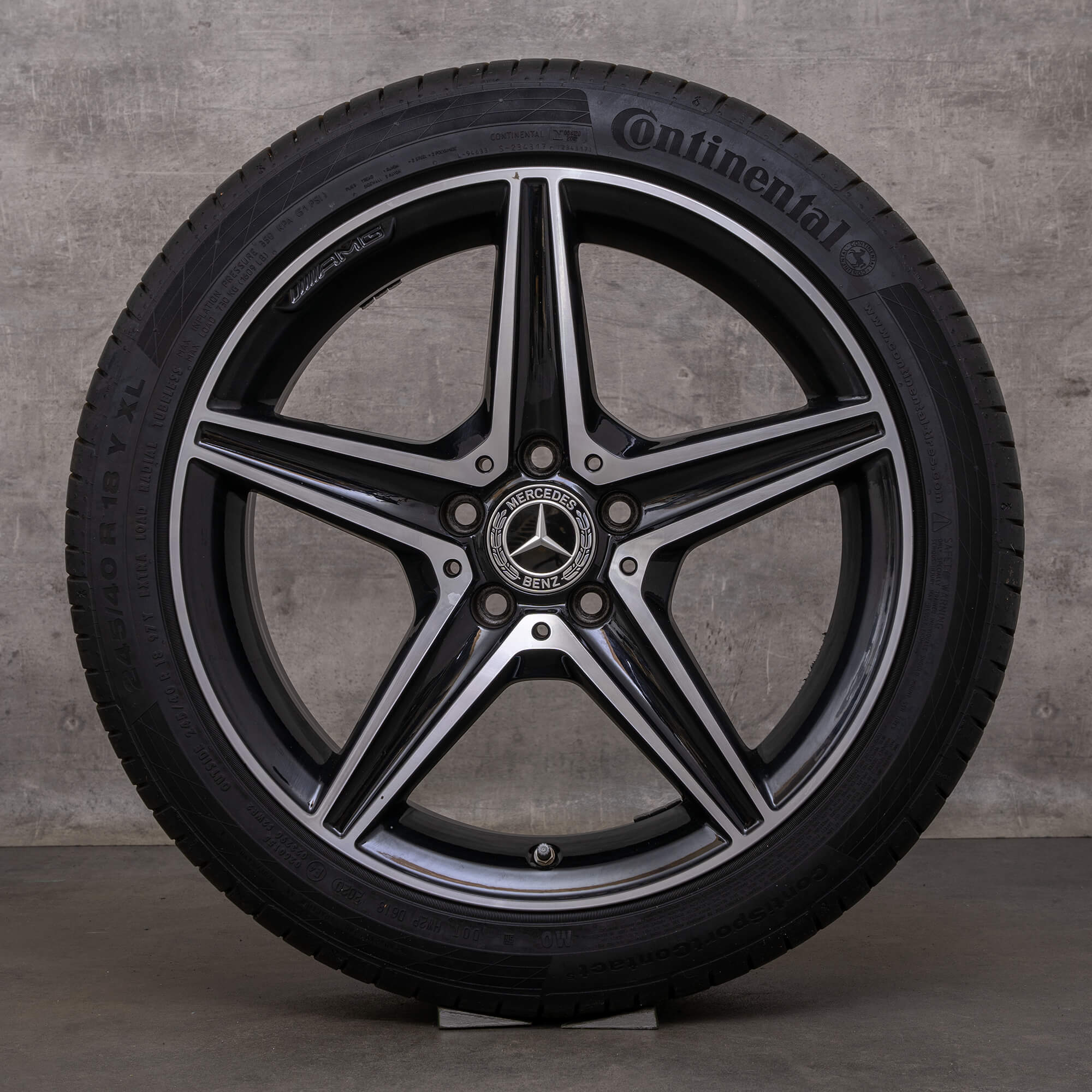 Genuine Mercedes Benz C-Class C43 C450 Sport AMG jante 18 inch W205 S205 C205 A205 de vară A2054014800 A2054017200 negru lucios rotit