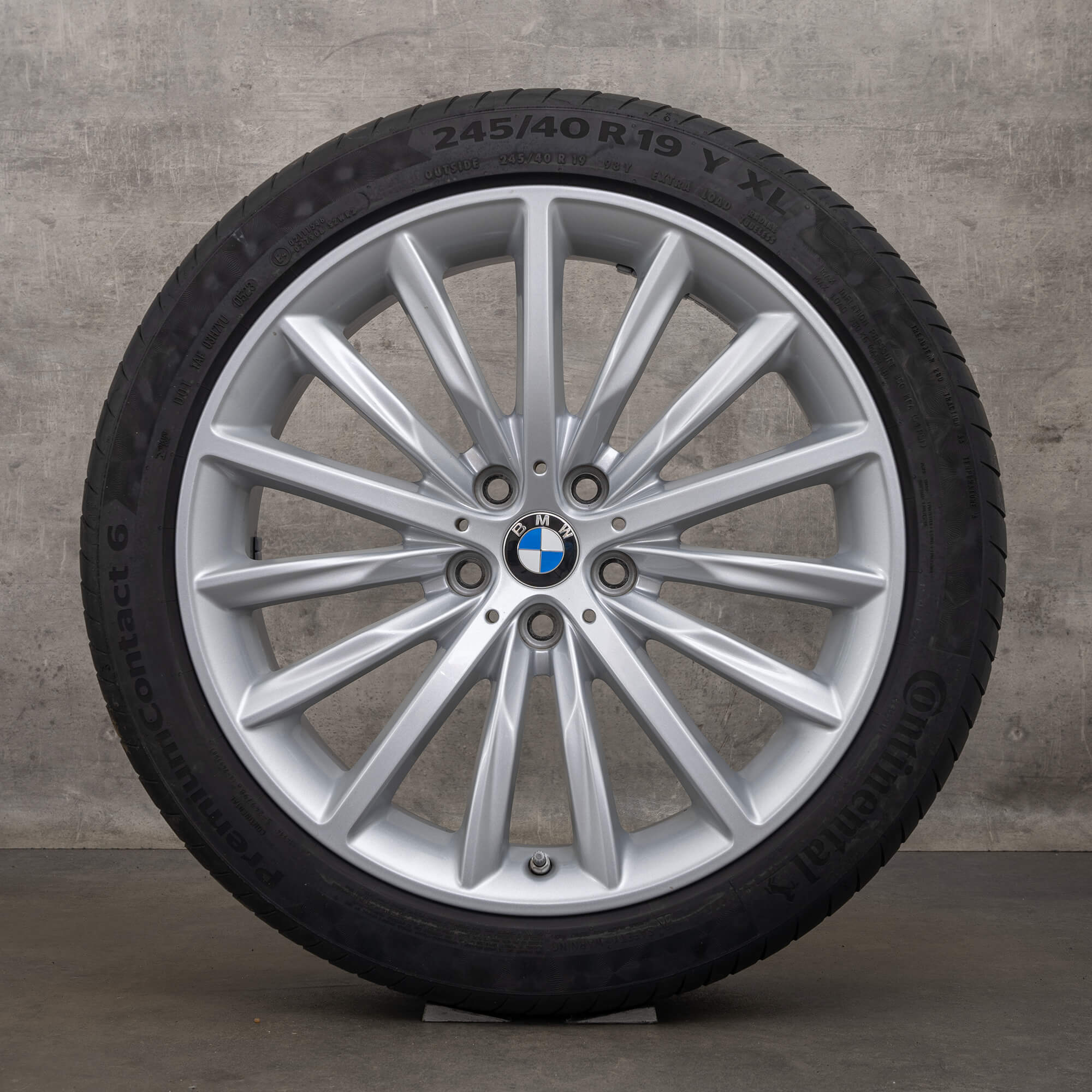 Original BMW Seria 5 G30 G31 jante 19 inch anvelope de vara stil 633 6863419 roți vară argintii