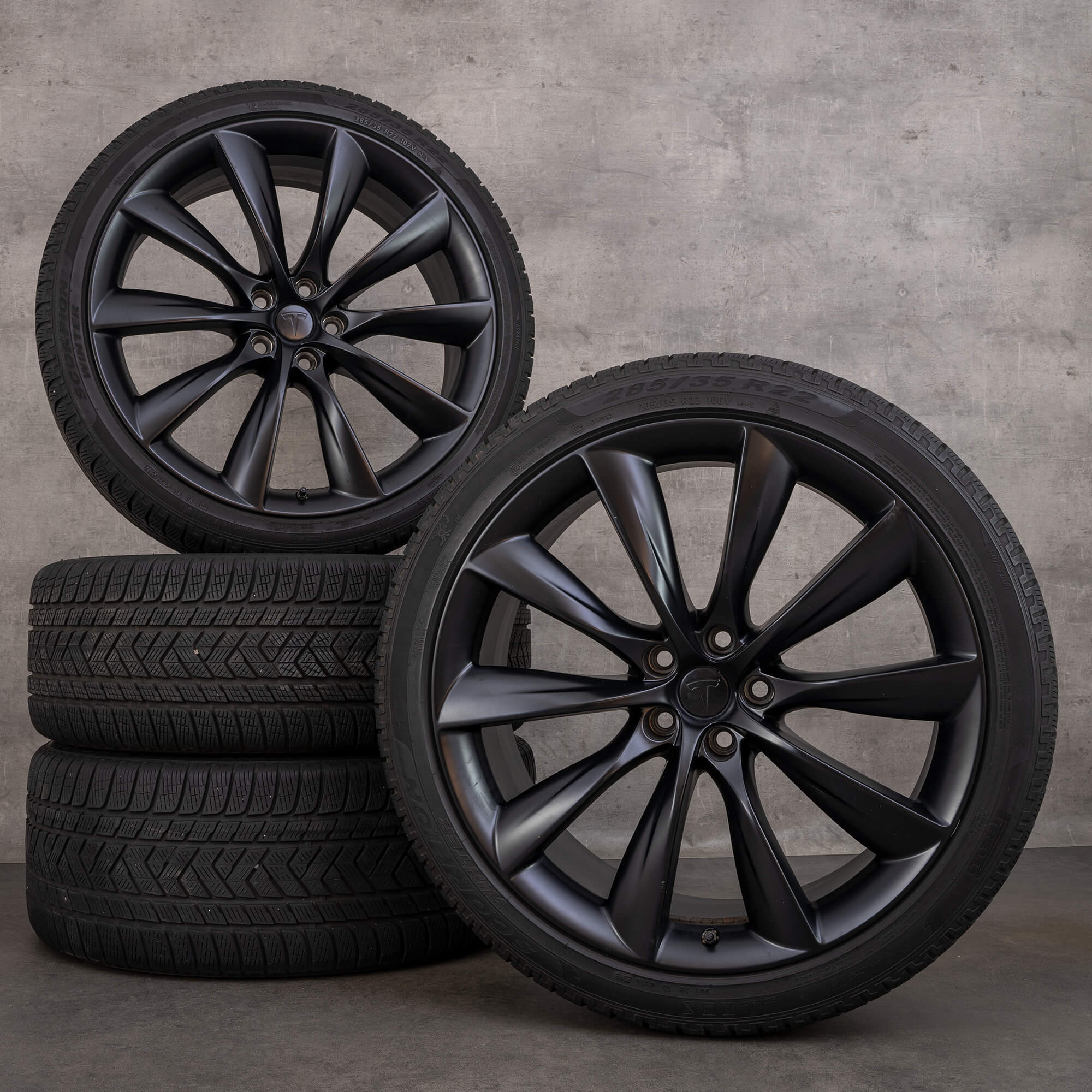 Tesla 22 inch Model X rims winter tires OEM wheels alloy rims