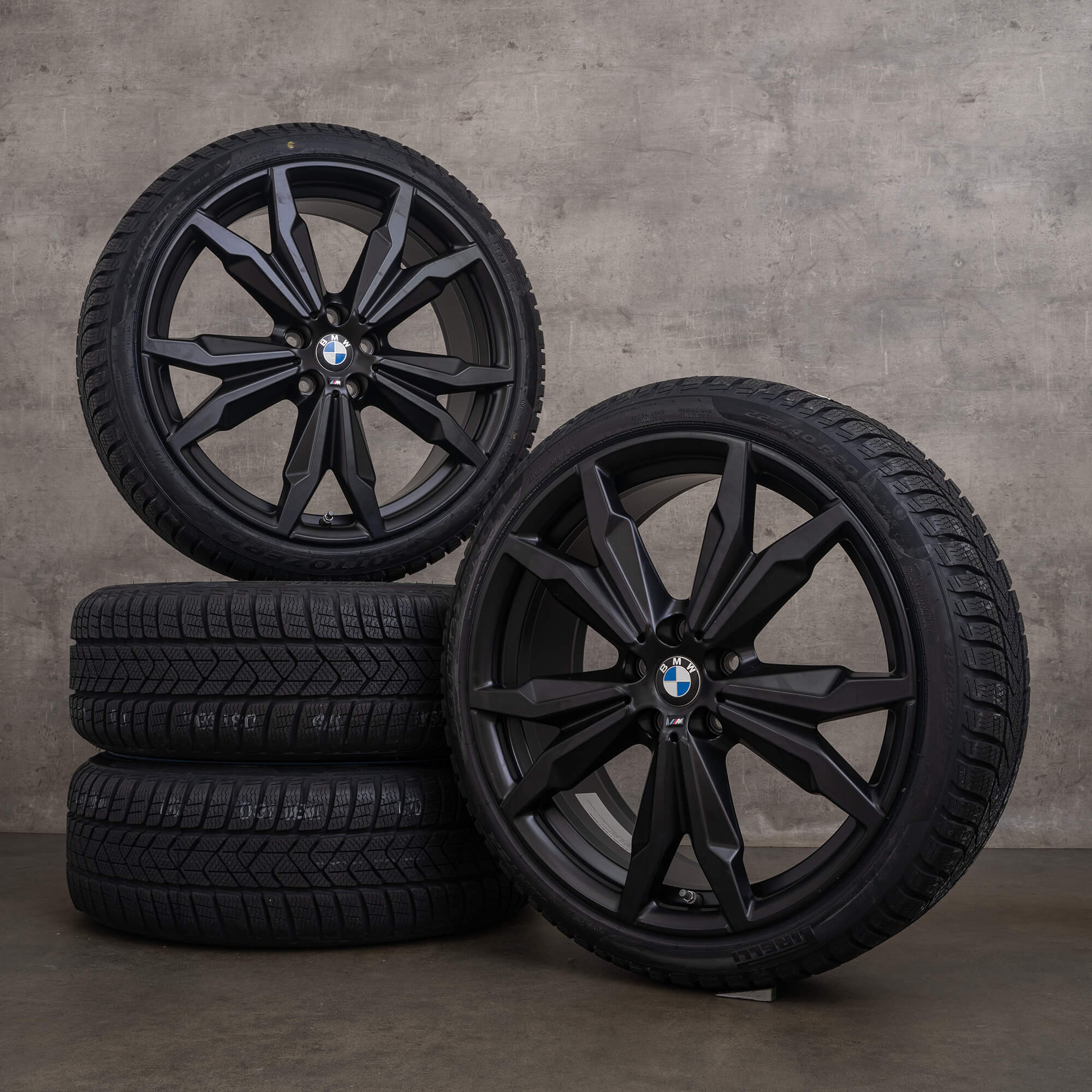 OEM BMW X1 X2 rims 20 inch F48 F39 winter wheels 8008659 717 M black matt tires