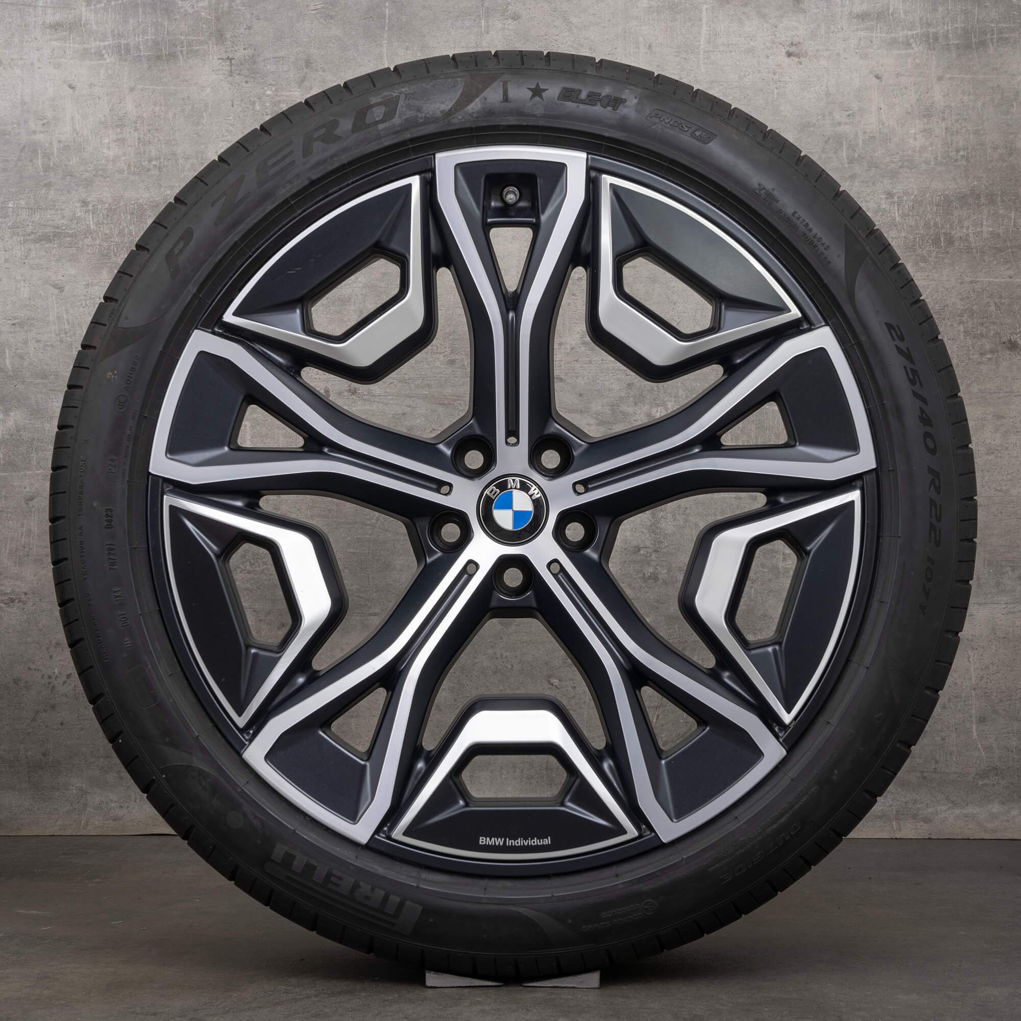 BMW iX i20 jante de vara 22 inch anvelope stil 1021 5A02659 negru