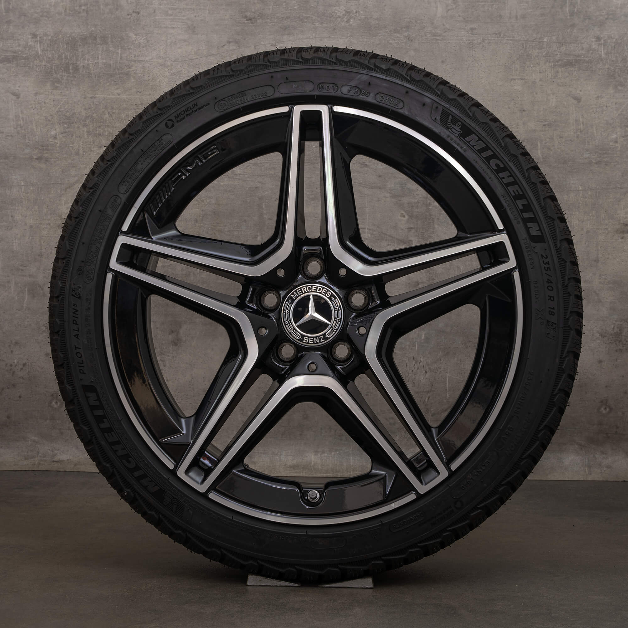 OEM Mercedes Benz A-Class AMG winter wheels 18 inch A 35 W177 rims A1774011800 black high gloss