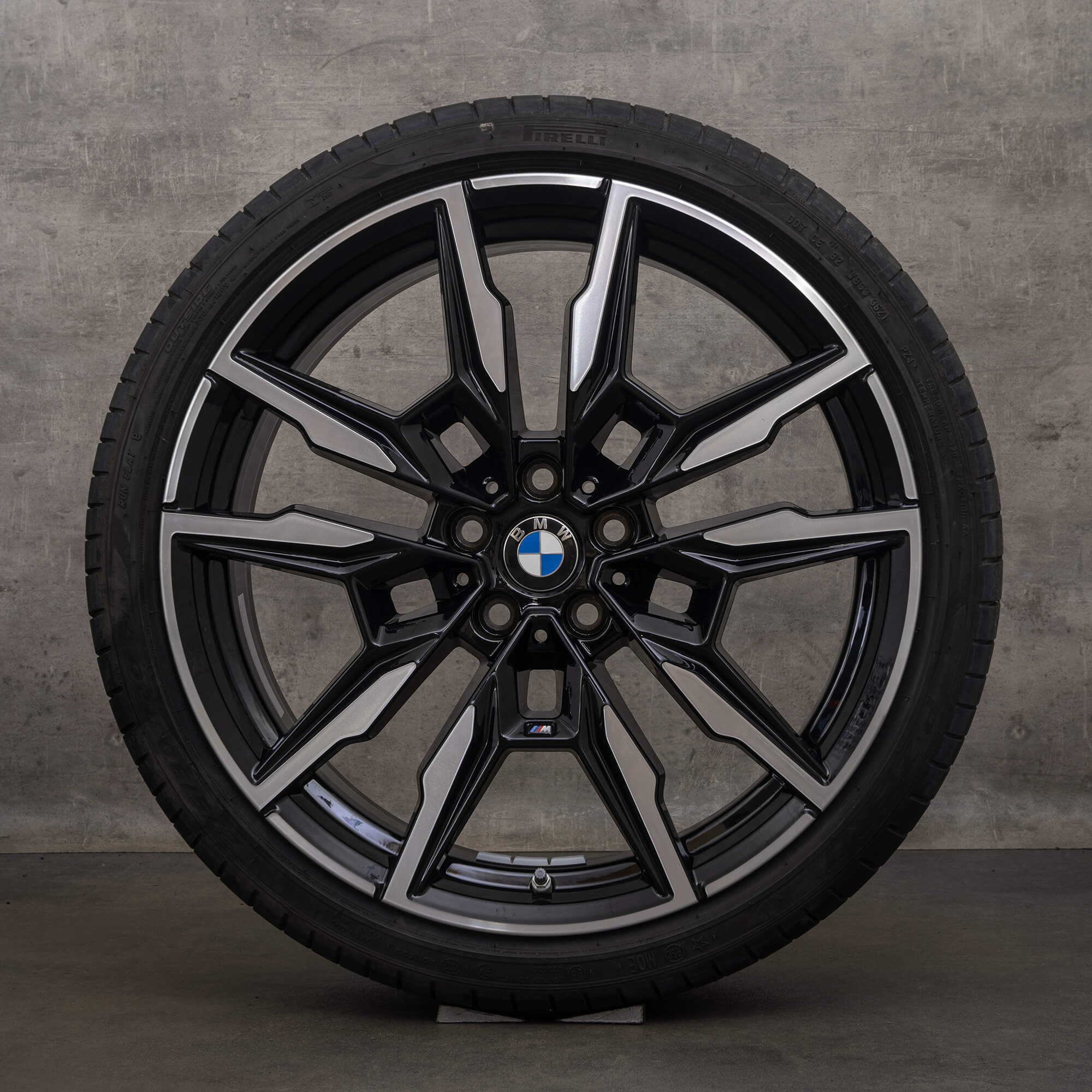 Jantes BMW Série 8 originais de 20 polegadas G14 G15 G16 rodas verão 5A07086 5A07087 pretas alto brilho