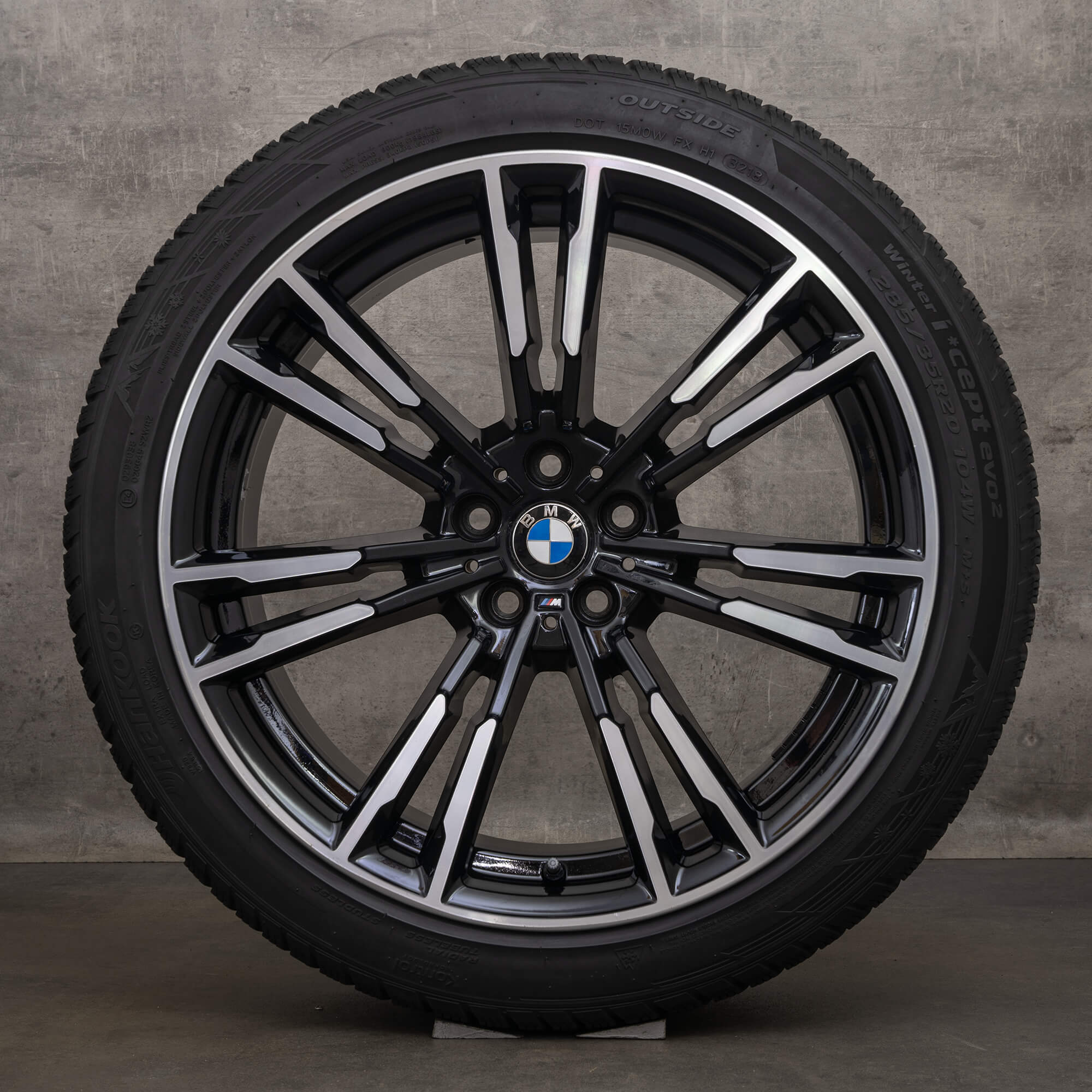 OEM BMW M5 F90 20 inch winter tires rims Styling 706 M 8073977 8073979 black