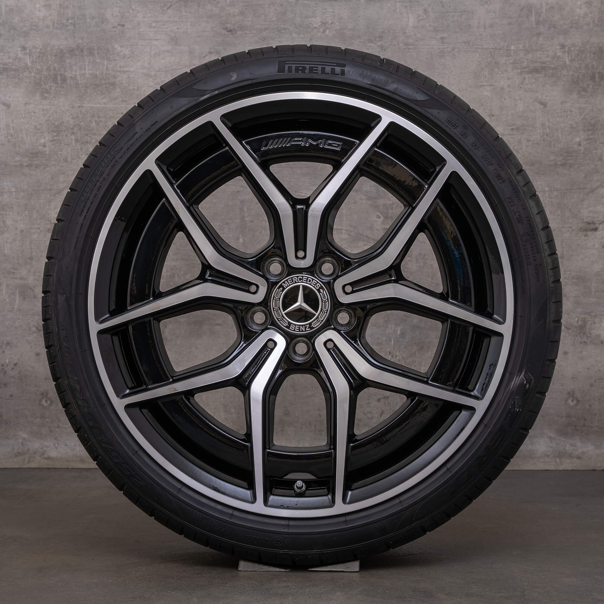 OEM Mercedes Benz C-Class AMG rims 19 inch W206 S206 summer wheels A2064016700 A2064016800 black glossy turned