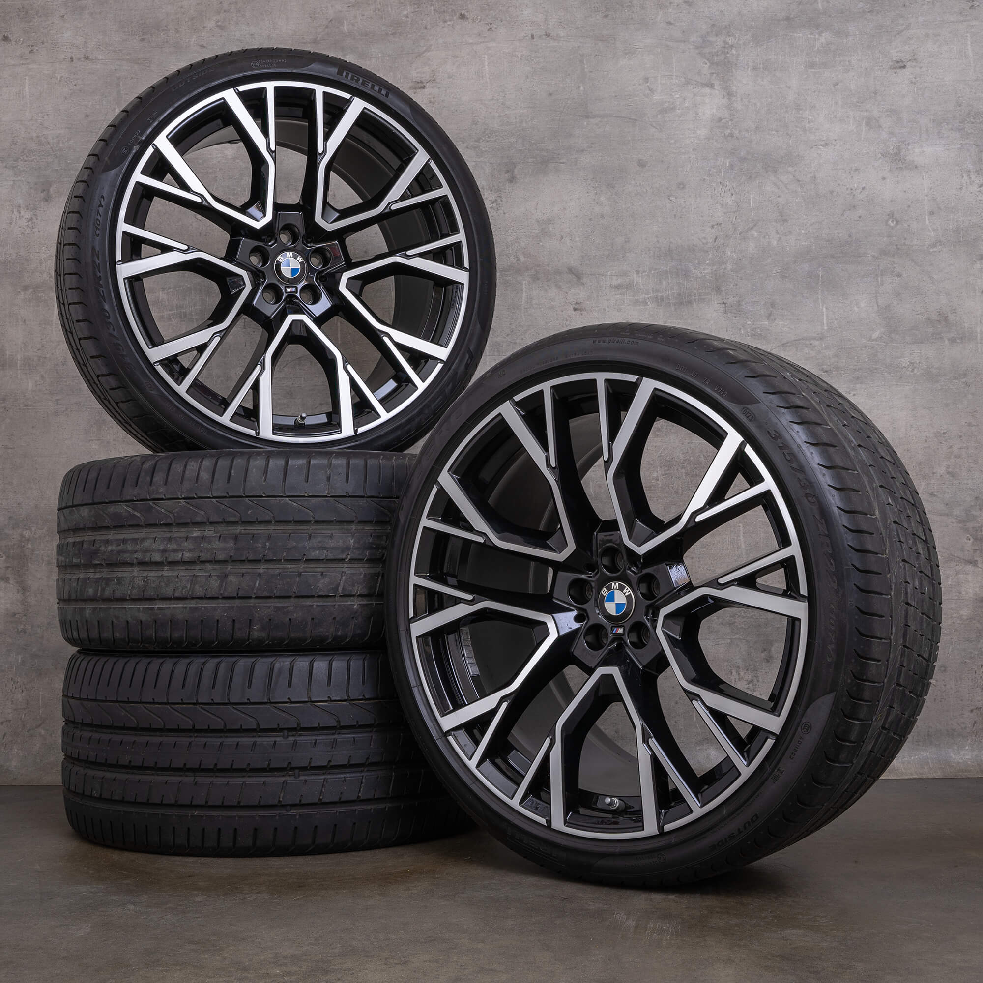 Jantes originais BMW X5M X6M de 21 polegadas F95 F96 jantes verão estilo 809 M 8090796 8090717 preto brilhante torneado