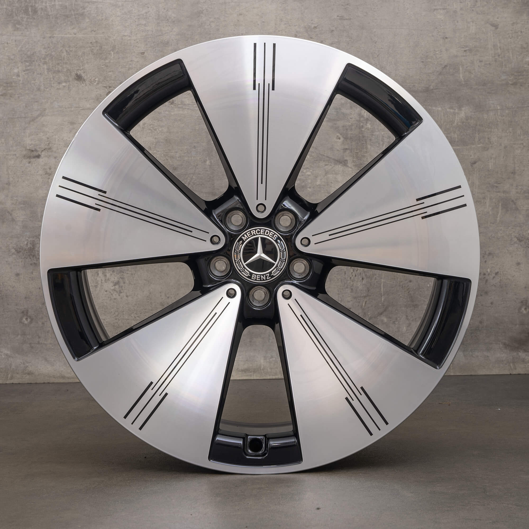 Originele Mercedes EQS V297 21 inch velg A2974011100 aluminium zwart hoogglans